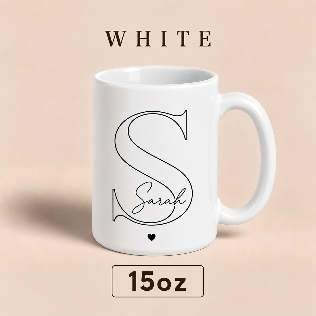Personalized Initial Mug with Name, Custom Monogram Mug, Personalized Gift for Her