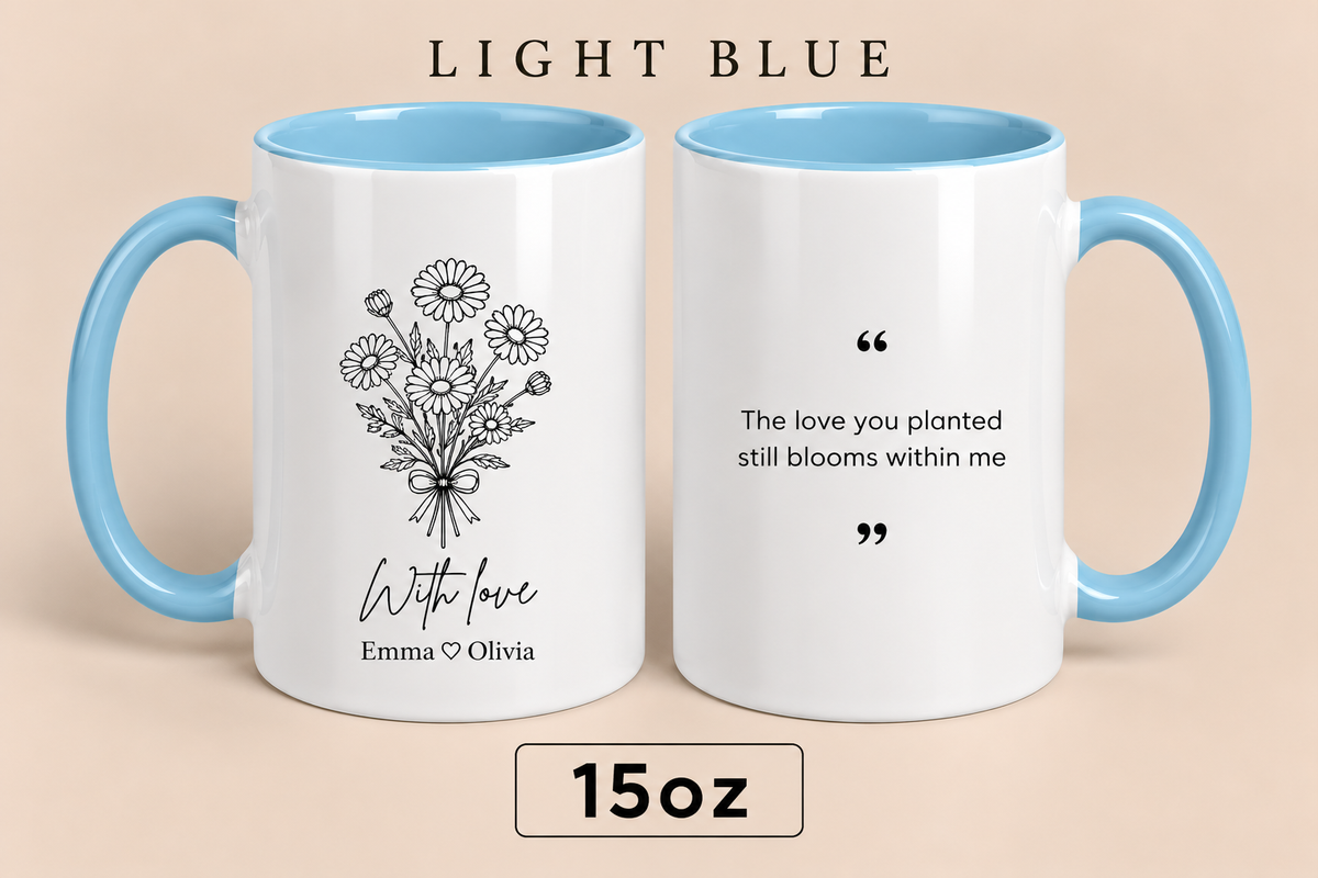 Personalized Mom Mug with Kids’ Names, Floral Mother’s Day Gift, Custom Gift for Mom