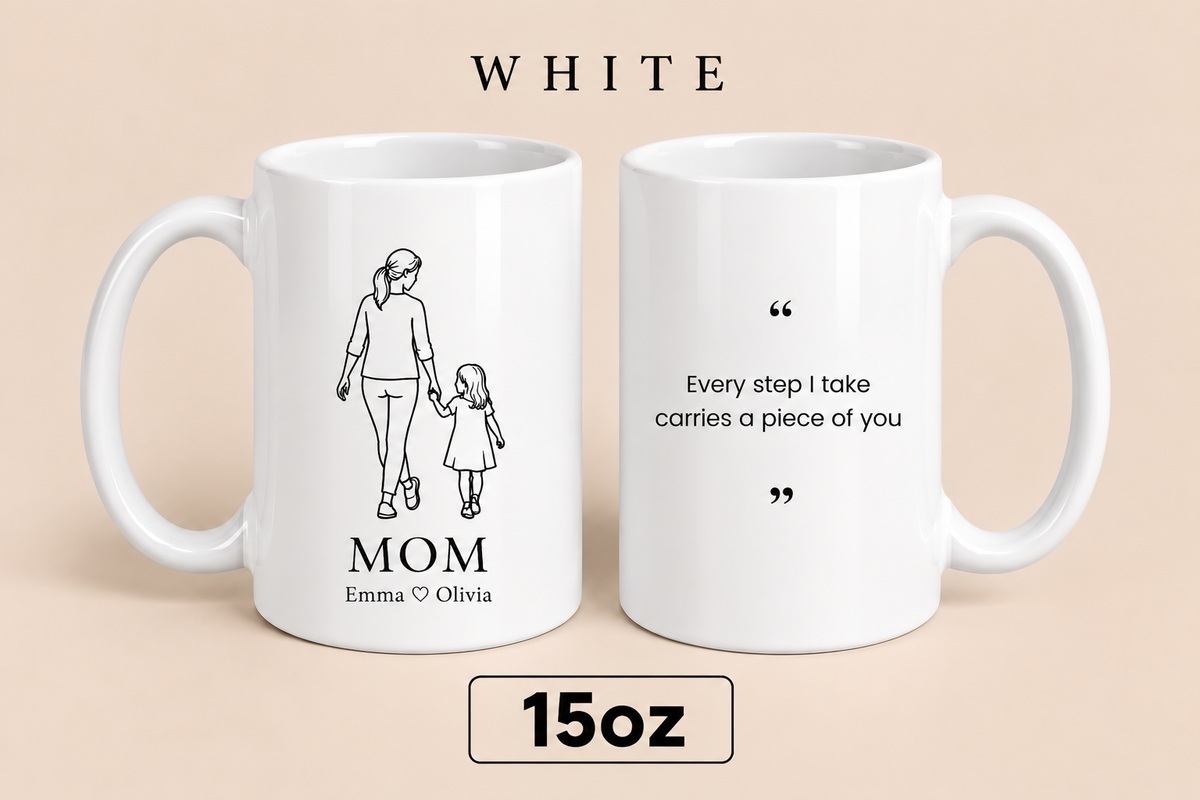 Personalized Mom and Daughter Mug with Names, Custom Mother Daughter Gift, Mother’s Day Gift for Mom