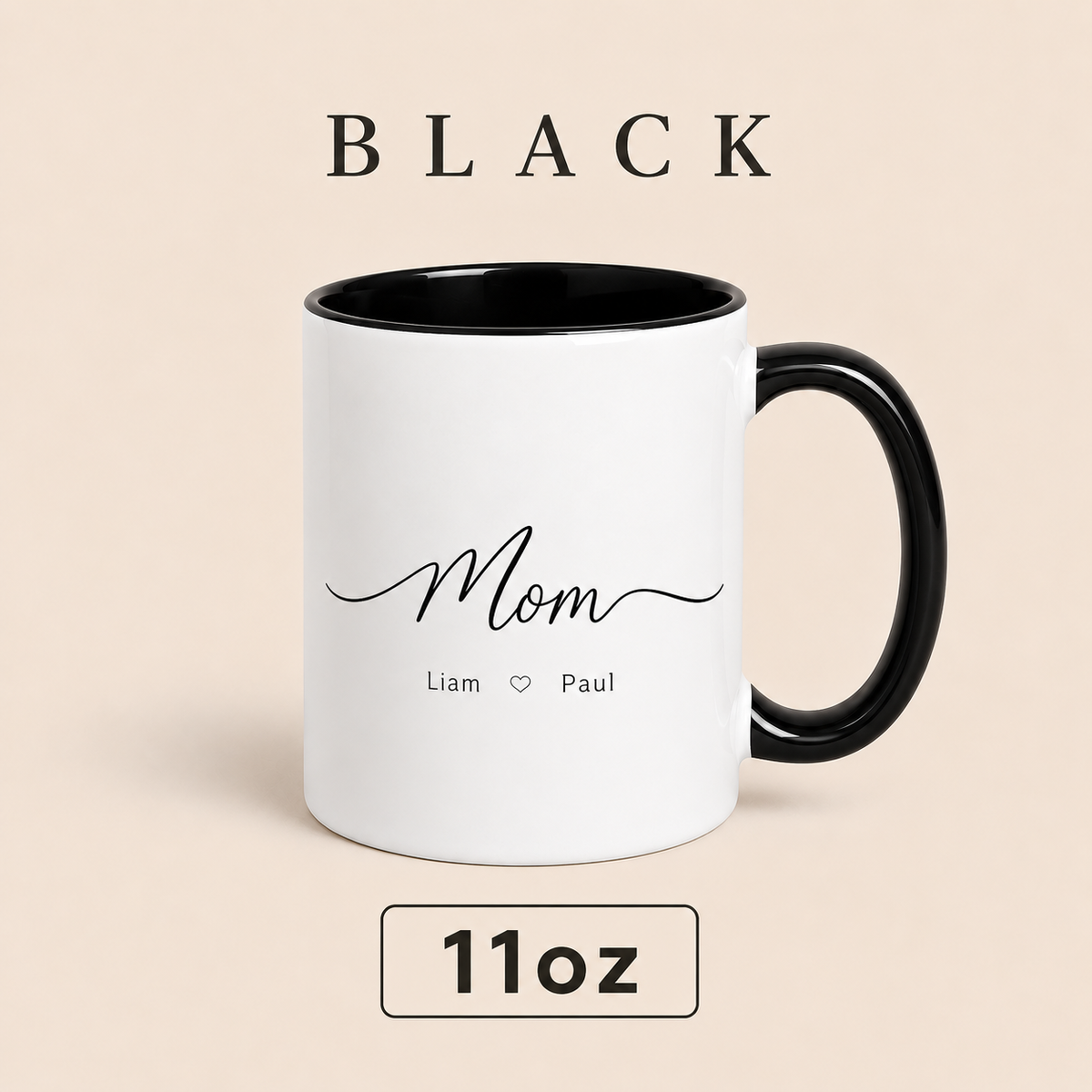 Personalized Mom Mug with Kids Names, Custom Mama Mug, Minimalist Mother’s Day Gift for Mom