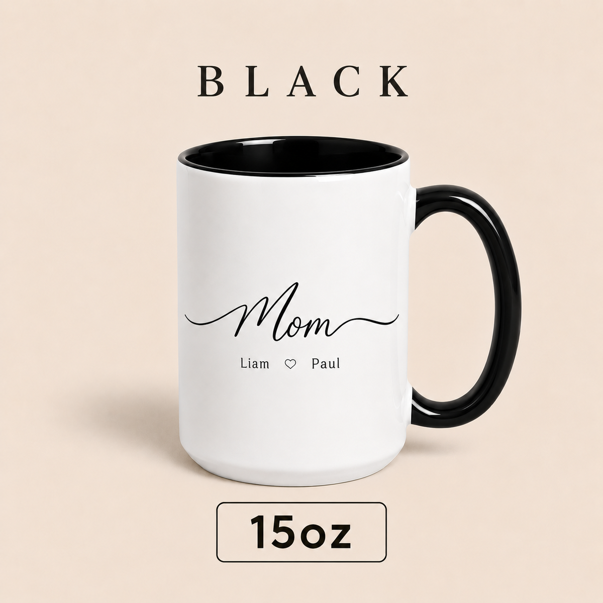 Personalized Mom Mug with Kids Names, Custom Mama Mug, Minimalist Mother’s Day Gift for Mom