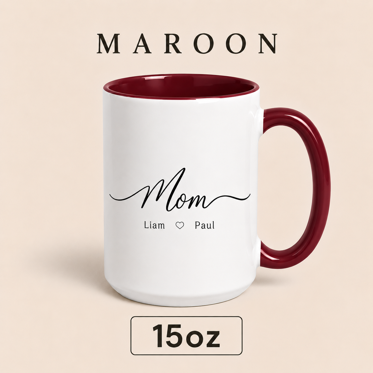 Personalized Mom Mug with Kids Names, Custom Mama Mug, Minimalist Mother’s Day Gift for Mom