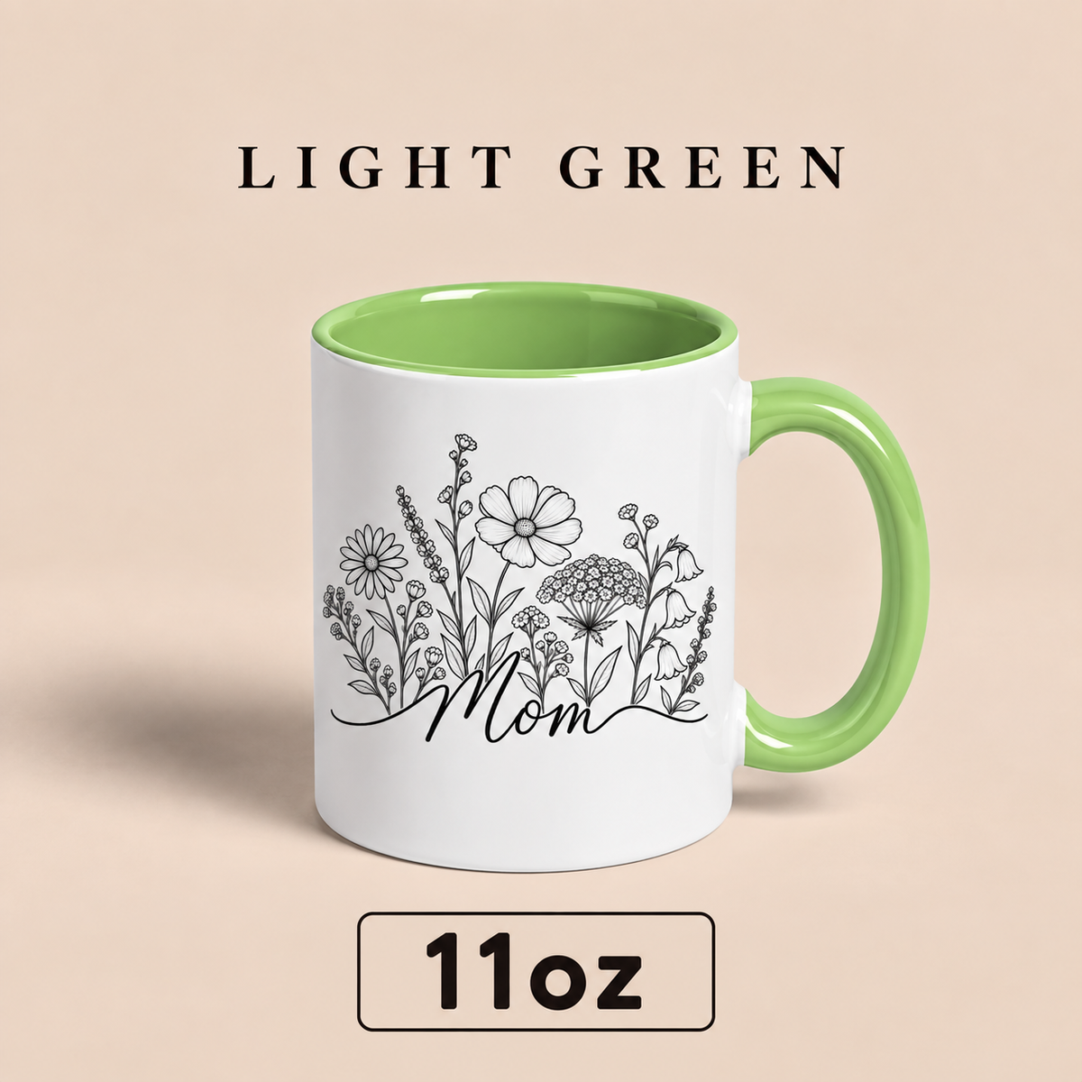 Personalized Mom Floral Mug, Custom Mom Title Coffee Mug, Mother’s Day Gift for Mom, Mommy Mama Mum Gift