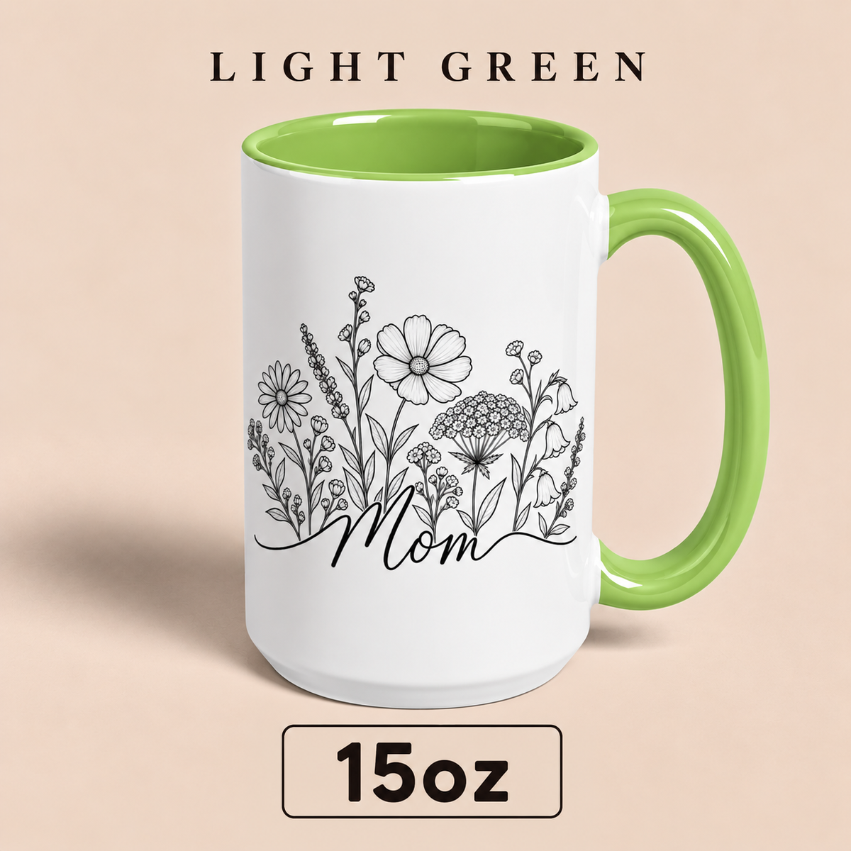 Personalized Mom Floral Mug, Custom Mom Title Coffee Mug, Mother’s Day Gift for Mom, Mommy Mama Mum Gift