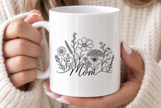 Personalized floral Mom mug custom Mother’s Day gift
