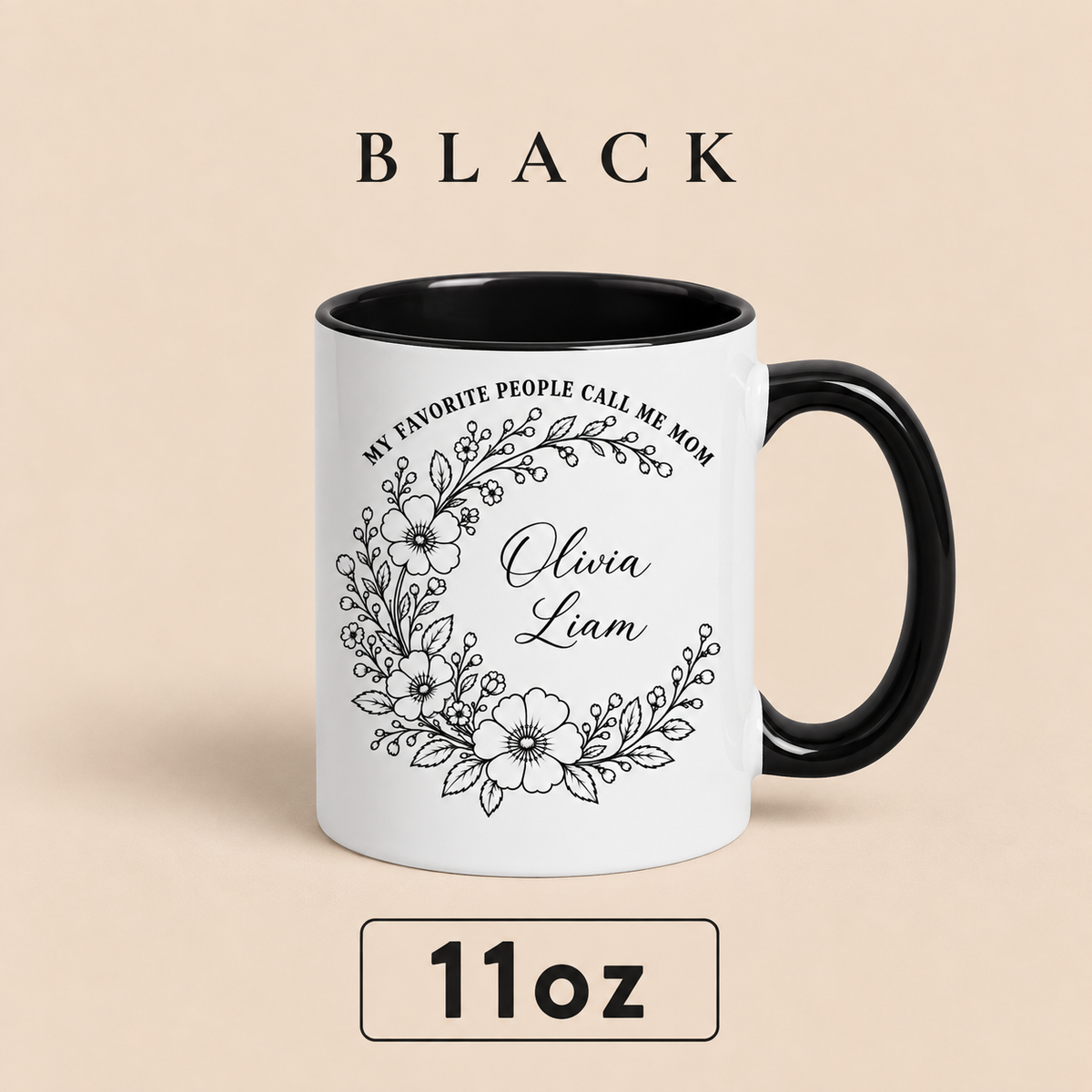 Personalized Mom Mug with Kids Names, My Favorite People Call Me Mom Mug, Mother’s Day Gift for Mom