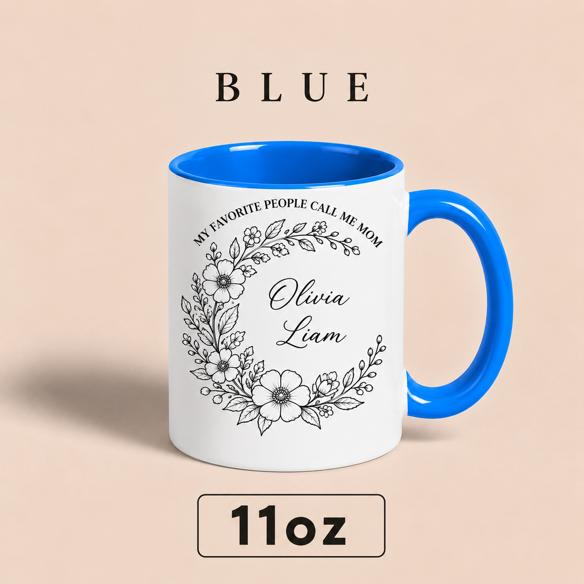 Personalized Mom Mug with Kids Names, My Favorite People Call Me Mom Mug, Mother’s Day Gift for Mom