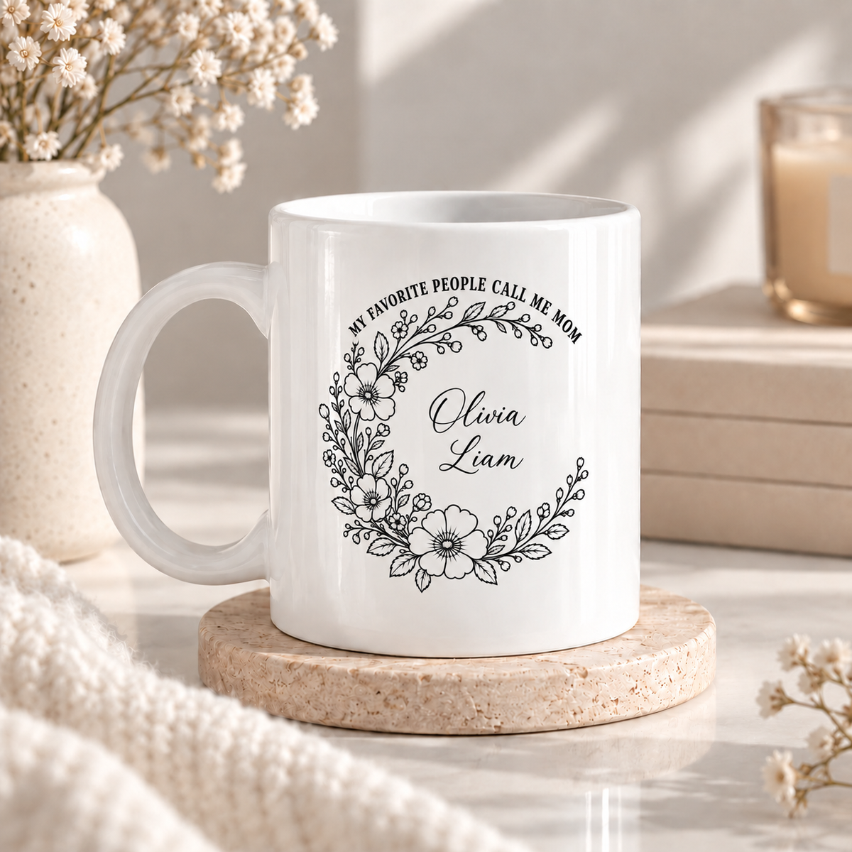 Personalized Mom Mug with Kids Names, My Favorite People Call Me Mom Mug, Mother’s Day Gift for Mom