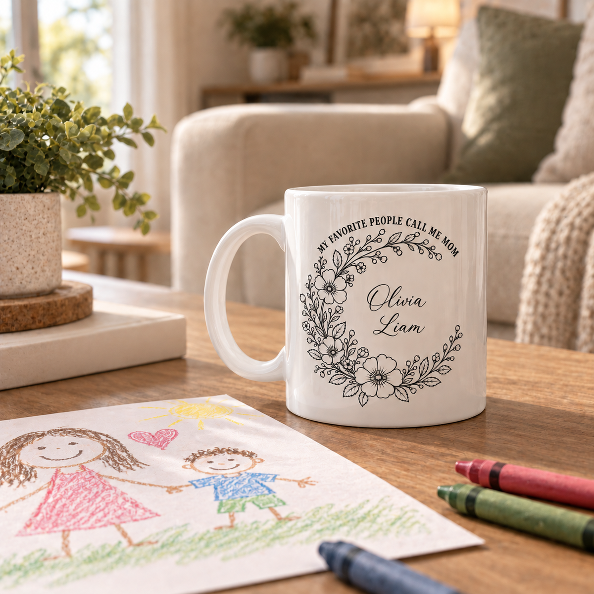 My Favorite People Call Me Mom mug with personalized names
