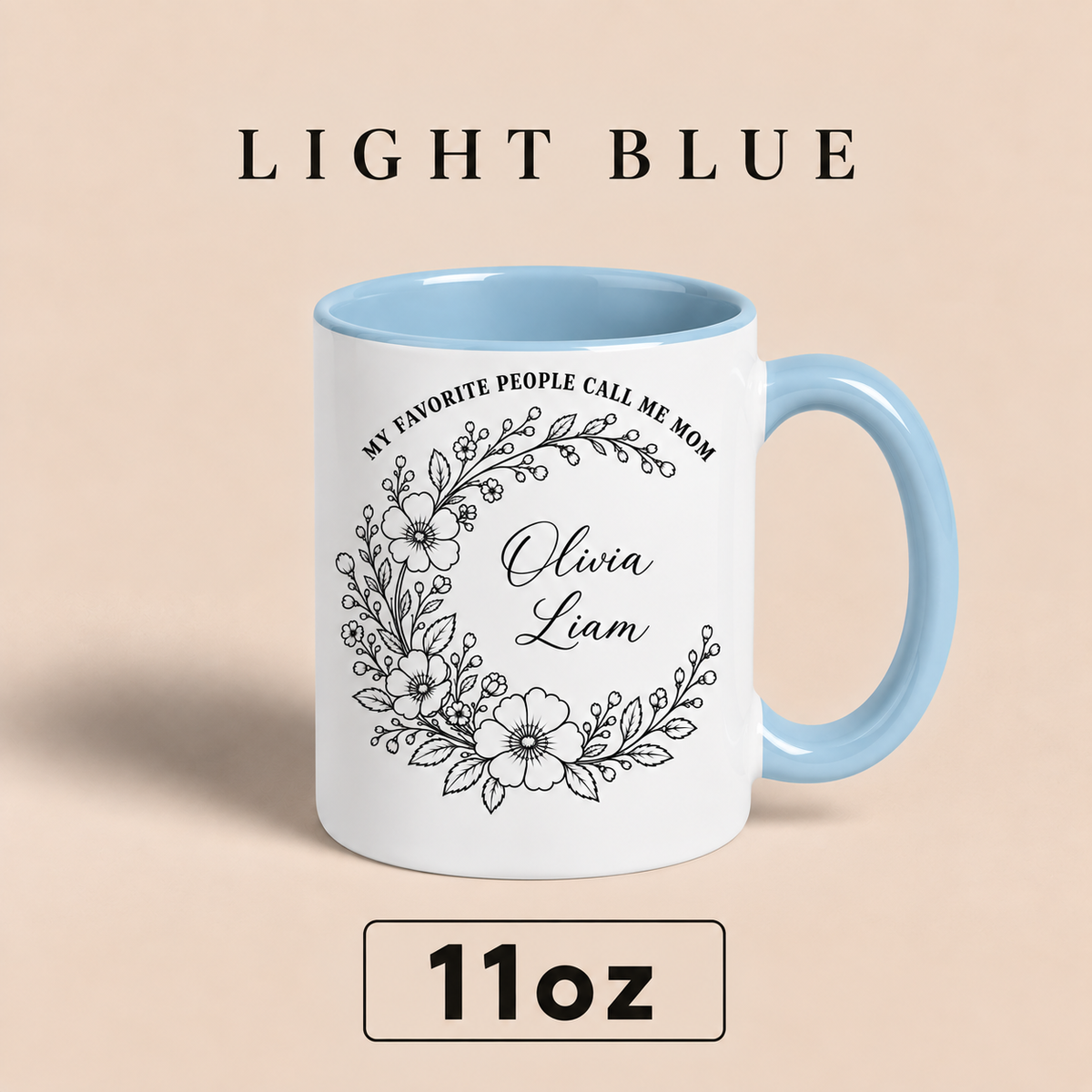 Personalized Mom Mug with Kids Names, My Favorite People Call Me Mom Mug, Mother’s Day Gift for Mom