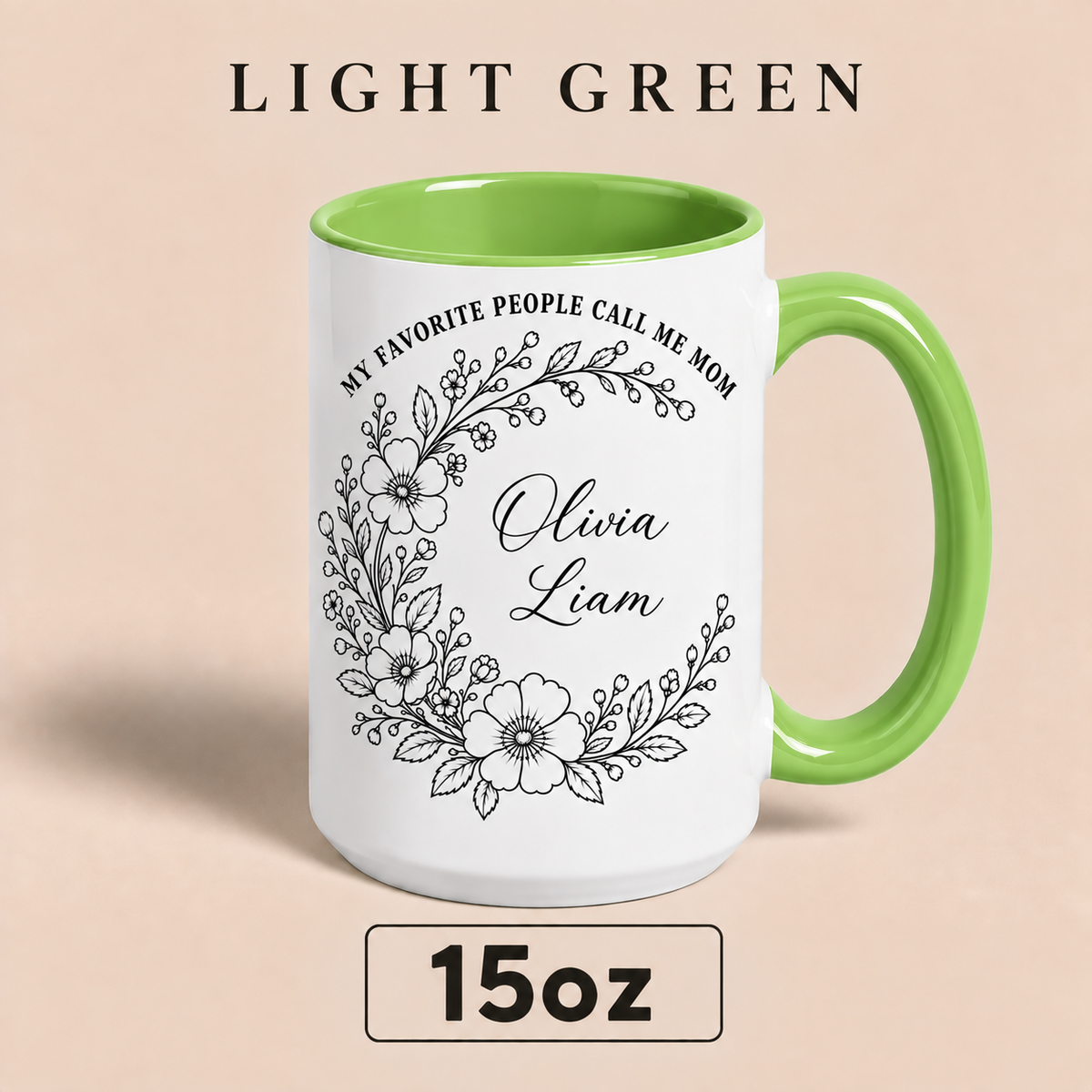 Personalized Mom Mug with Kids Names, My Favorite People Call Me Mom Mug, Mother’s Day Gift for Mom