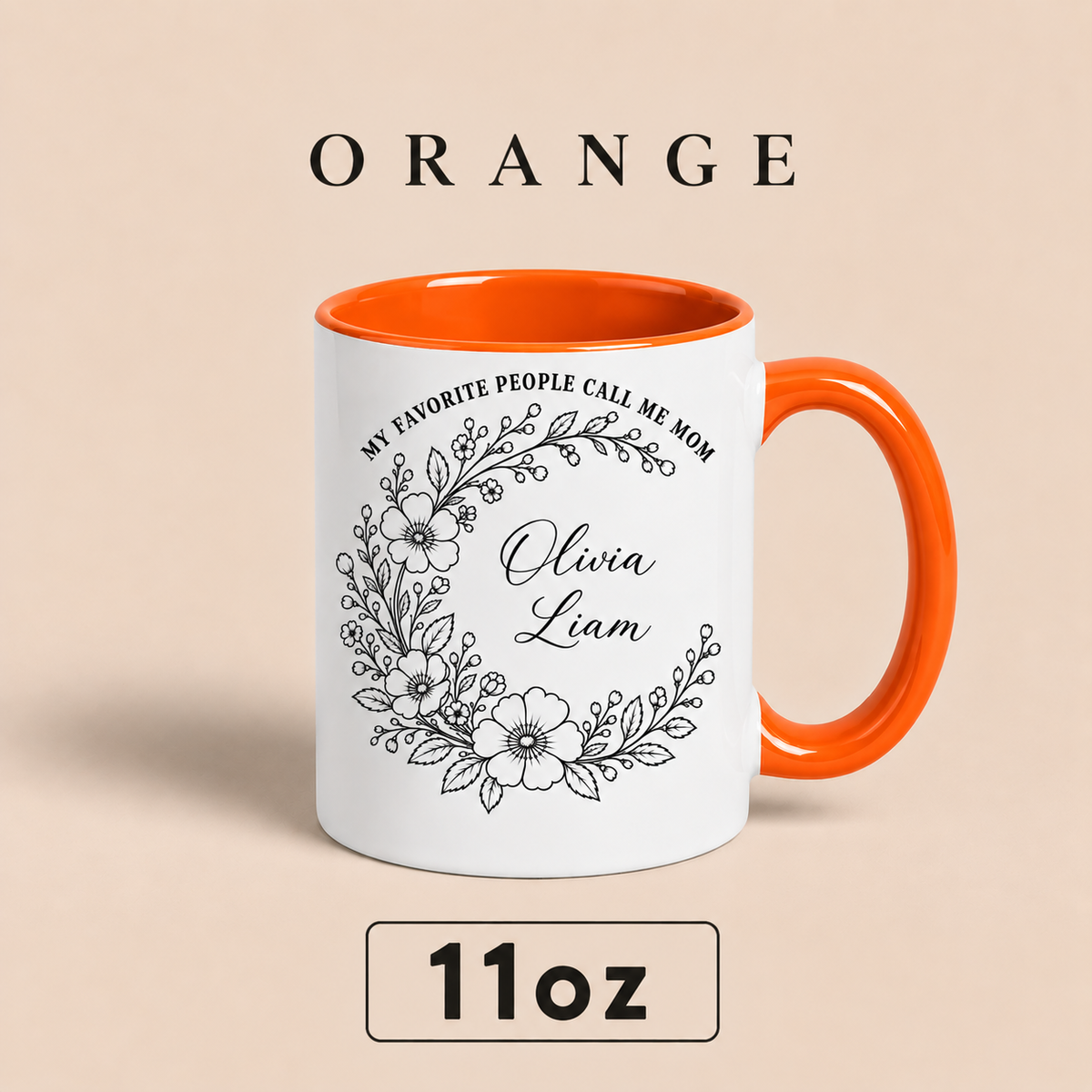 Personalized Mom Mug with Kids Names, My Favorite People Call Me Mom Mug, Mother’s Day Gift for Mom
