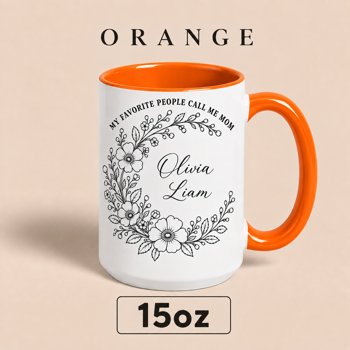 Personalized Mom Mug with Kids Names, My Favorite People Call Me Mom Mug, Mother’s Day Gift for Mom