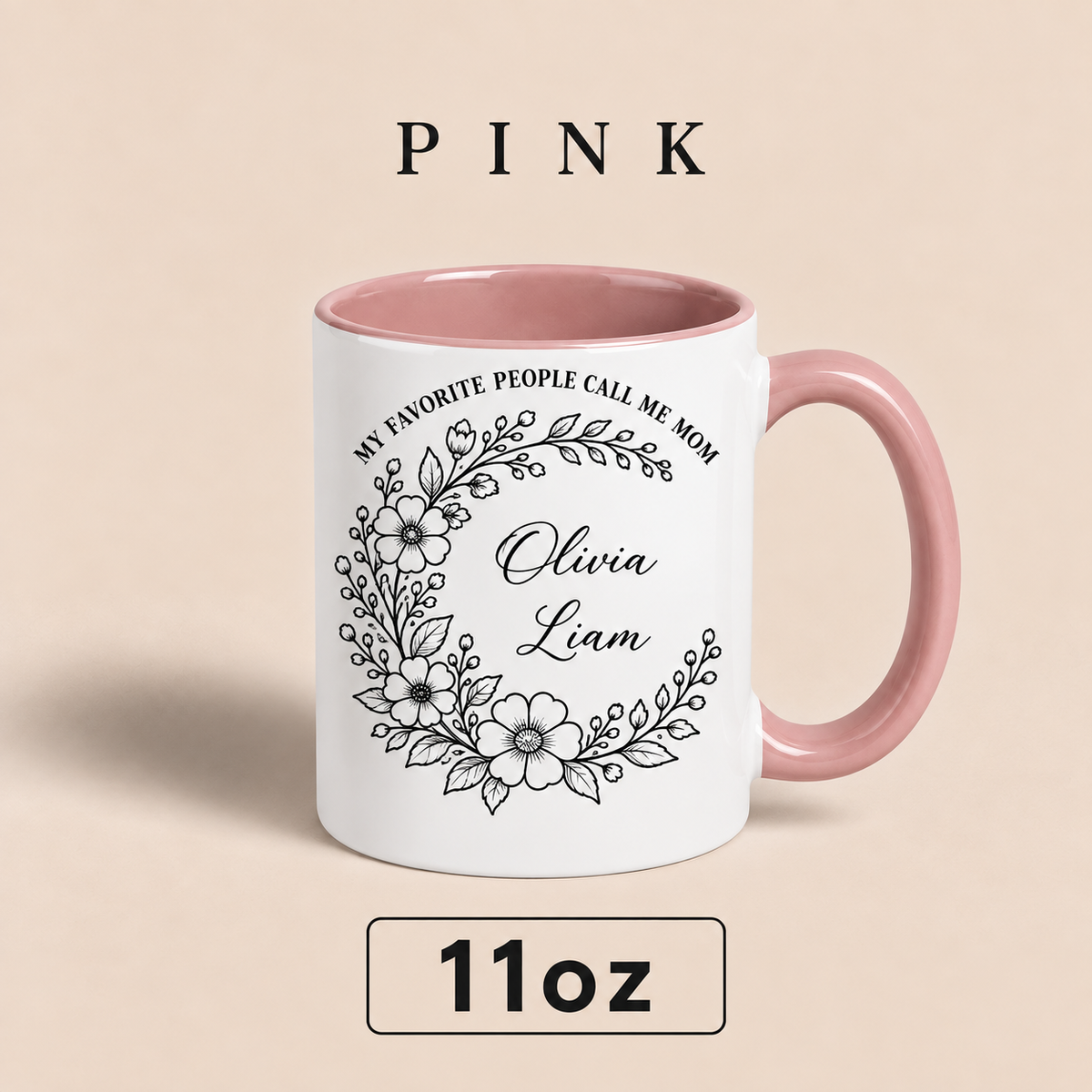 Personalized Mom Mug with Kids Names, My Favorite People Call Me Mom Mug, Mother’s Day Gift for Mom