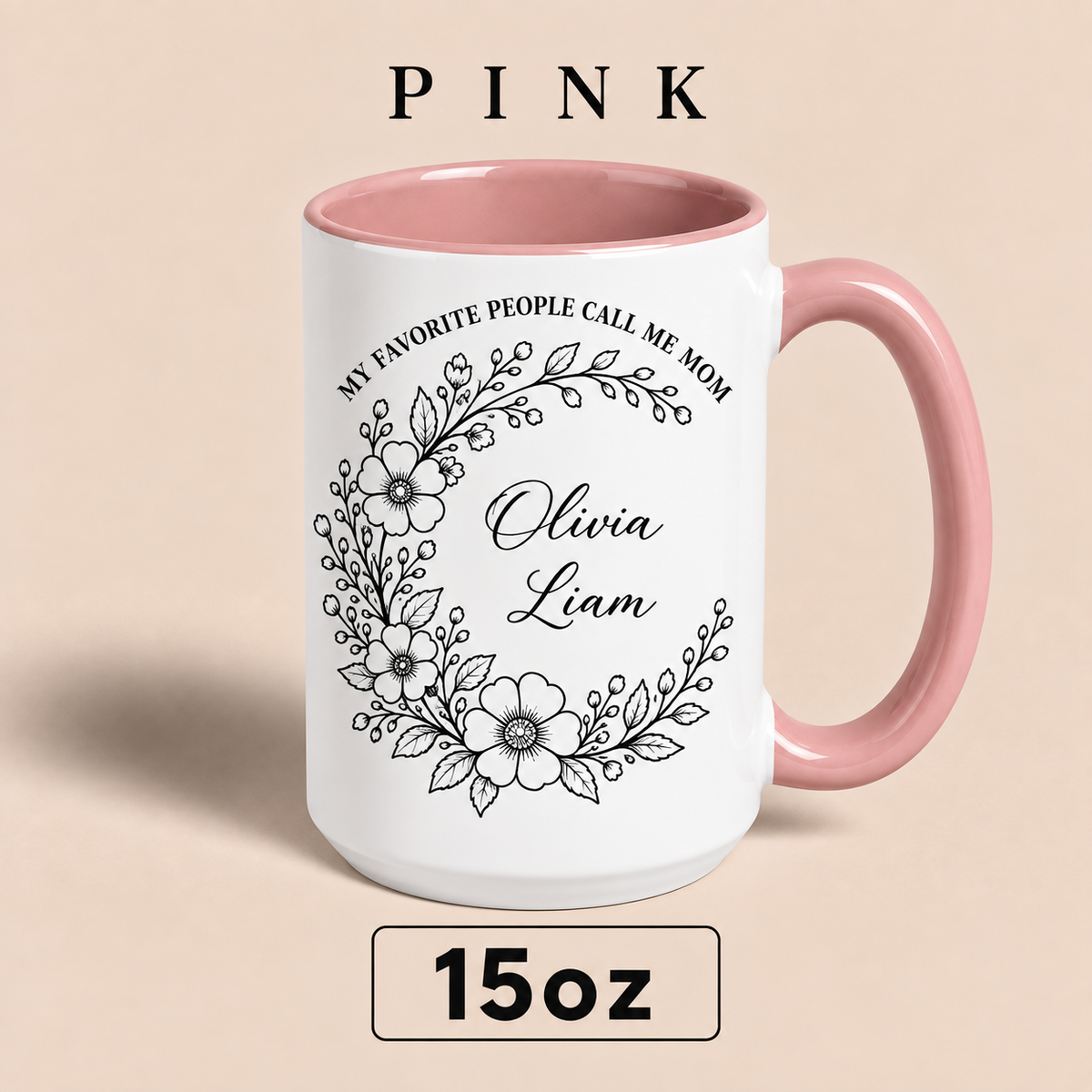 Personalized Mom Mug with Kids Names, My Favorite People Call Me Mom Mug, Mother’s Day Gift for Mom