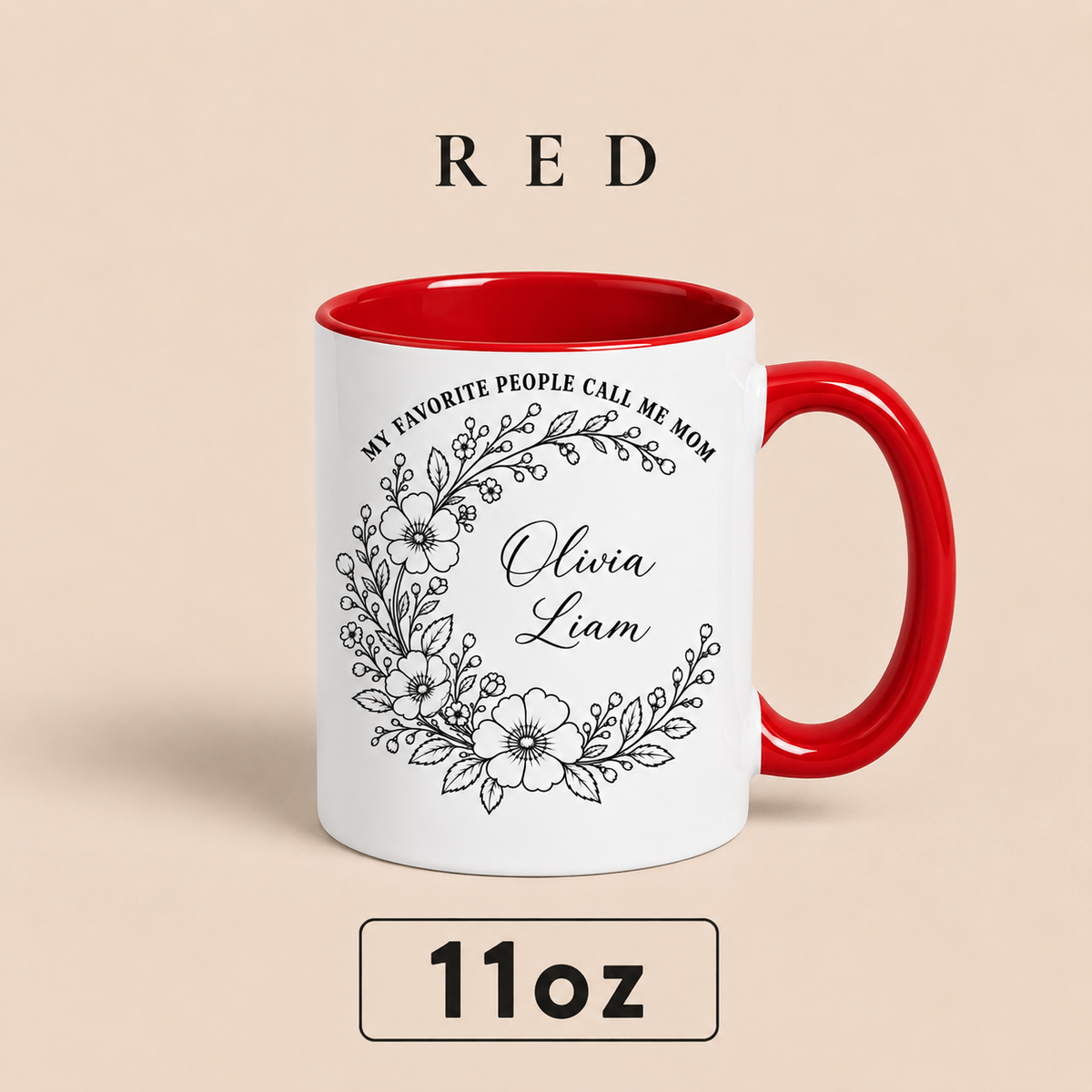 Personalized Mom Mug with Kids Names, My Favorite People Call Me Mom Mug, Mother’s Day Gift for Mom