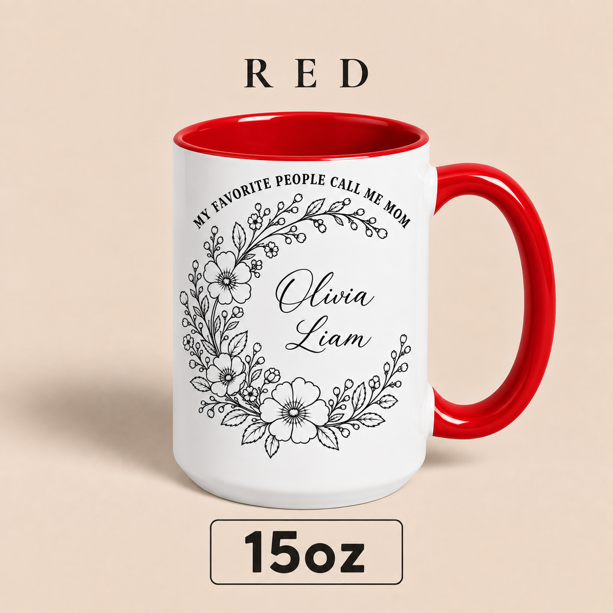 Personalized Mom Mug with Kids Names, My Favorite People Call Me Mom Mug, Mother’s Day Gift for Mom