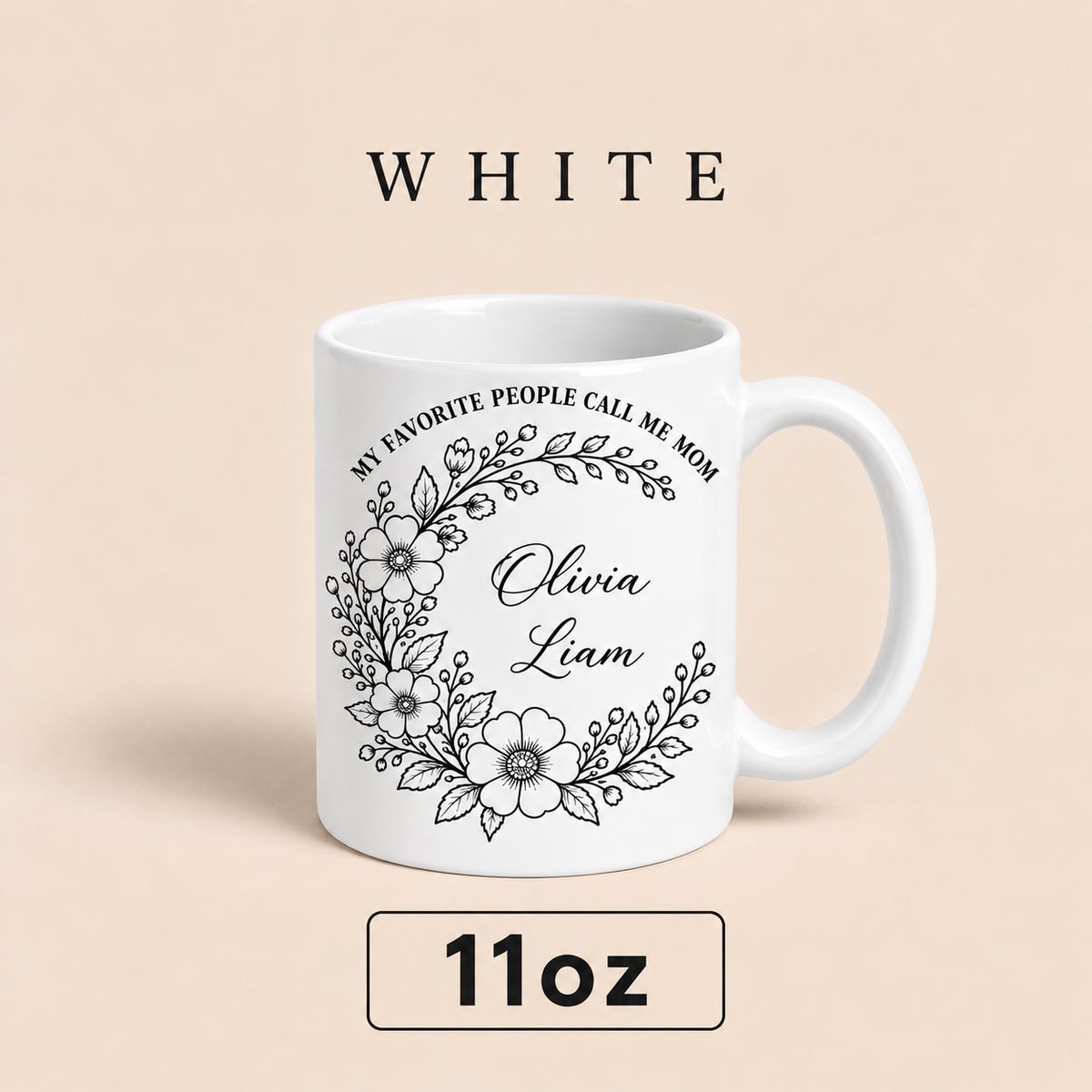 Personalized Mom Mug with Kids Names, My Favorite People Call Me Mom Mug, Mother’s Day Gift for Mom