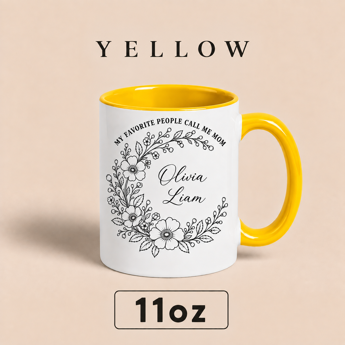 Personalized Mom Mug with Kids Names, My Favorite People Call Me Mom Mug, Mother’s Day Gift for Mom