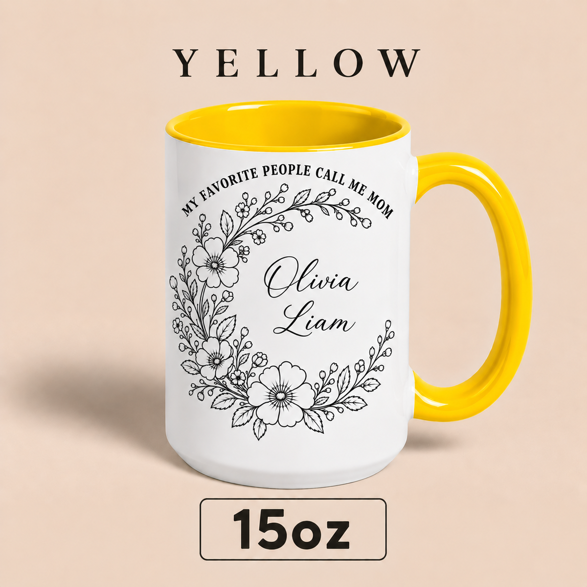 Personalized Mom Mug with Kids Names, My Favorite People Call Me Mom Mug, Mother’s Day Gift for Mom