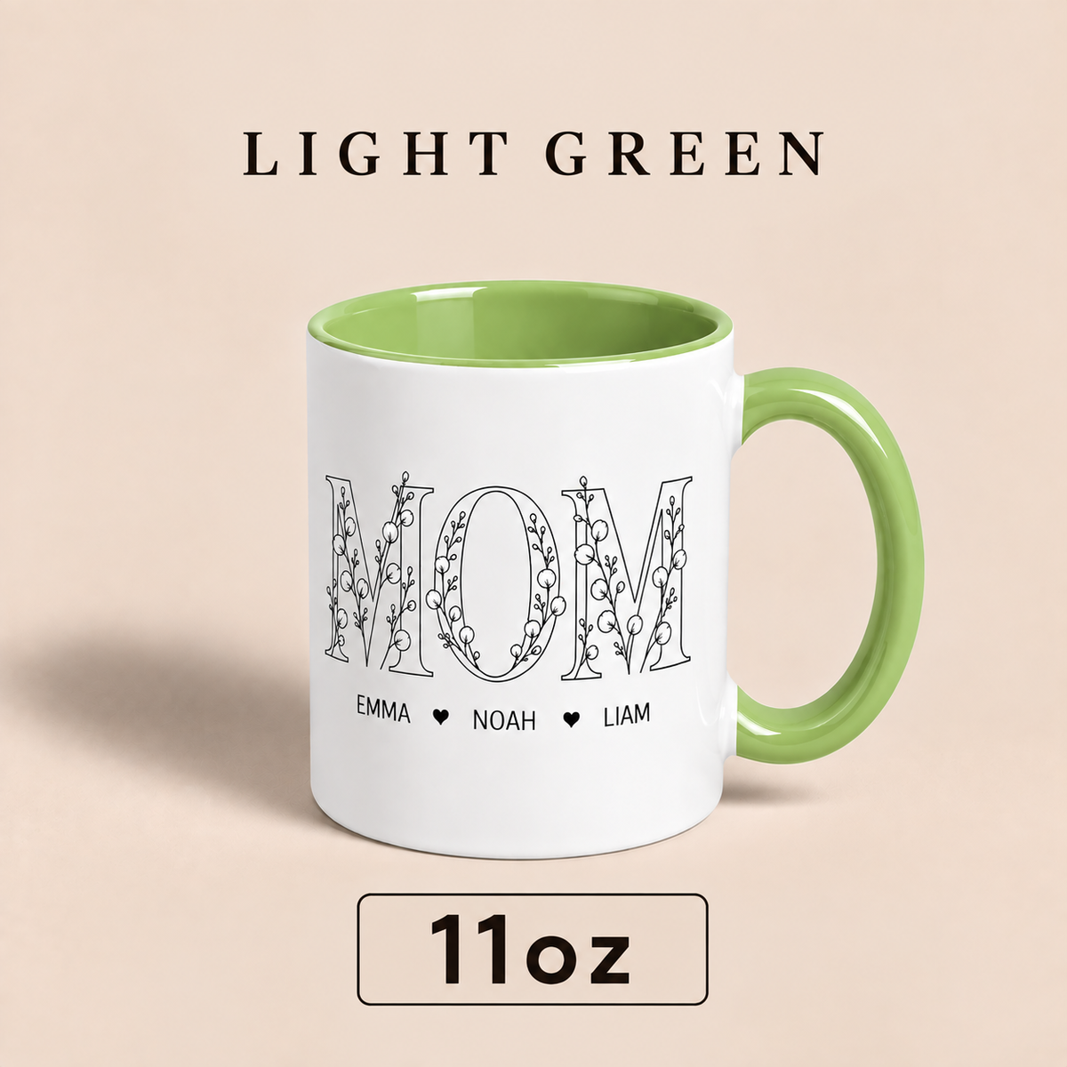 Personalized Mom Mug with Kids Names, Floral Mom Coffee Mug, Custom Mother’s Day Gift for Mom