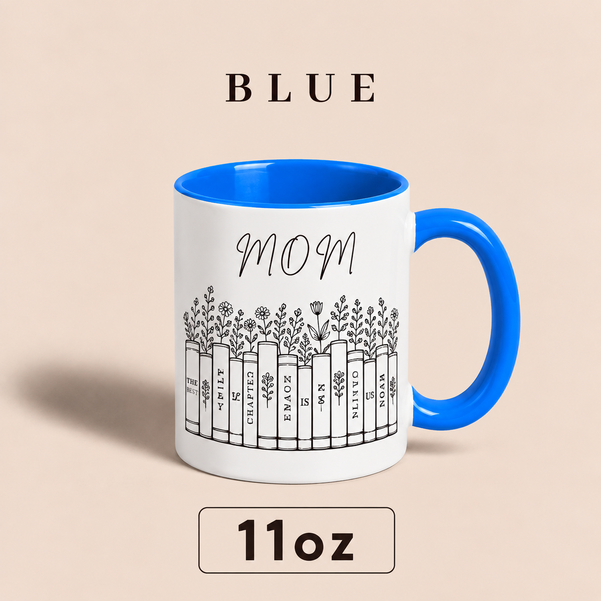 Personalized Mom Mug with Kids Names, Book Lover Mom Mug, Custom Mother’s Day Gift for Mom