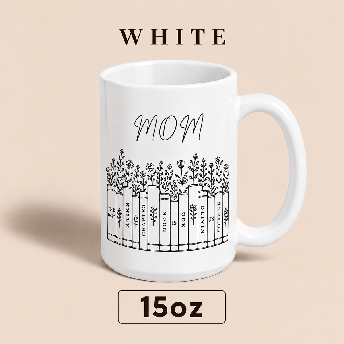 Personalized Mom Mug with Kids Names, Book Lover Mom Mug, Custom Mother’s Day Gift for Mom
