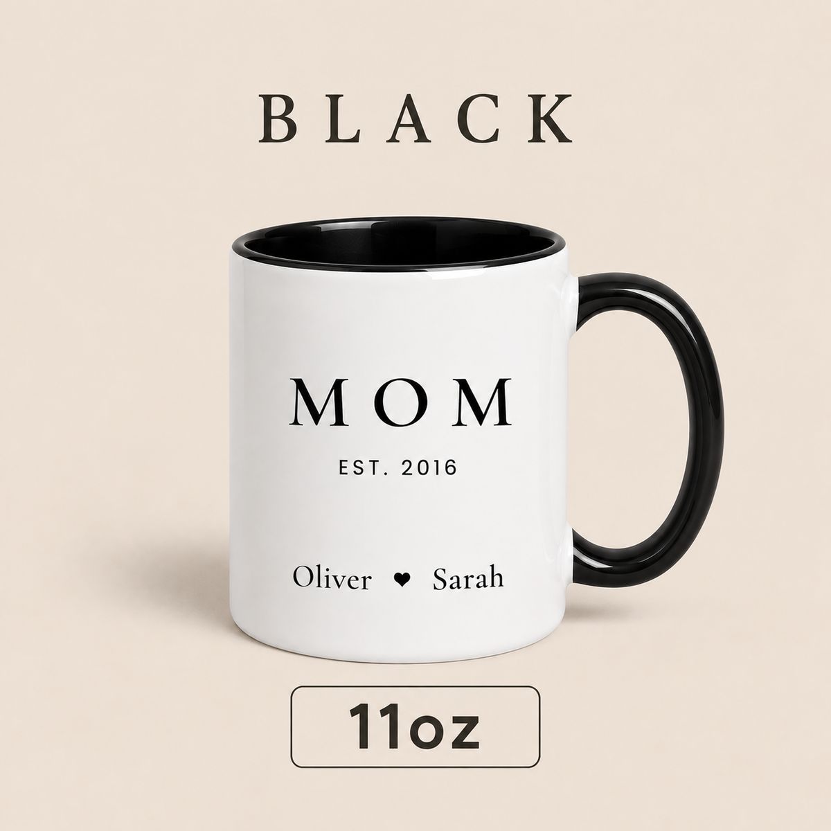 Personalized Mom Since Mug with Kids Names, Custom Est Year Mom Mug, Mother’s Day Gift for Mom