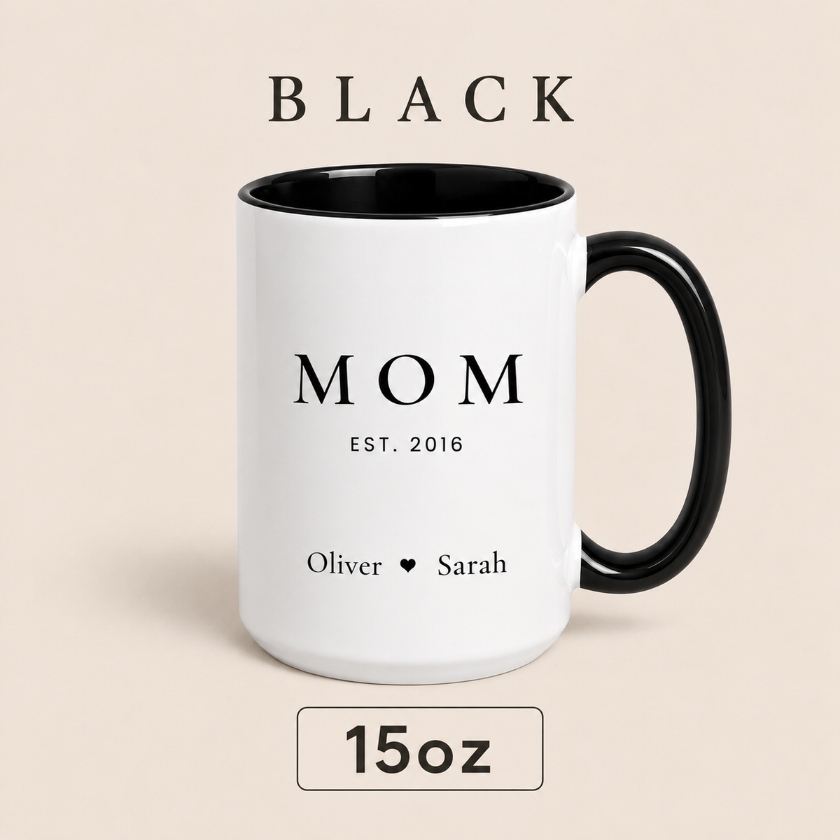 Personalized Mom Since Mug with Kids Names, Custom Est Year Mom Mug, Mother’s Day Gift for Mom