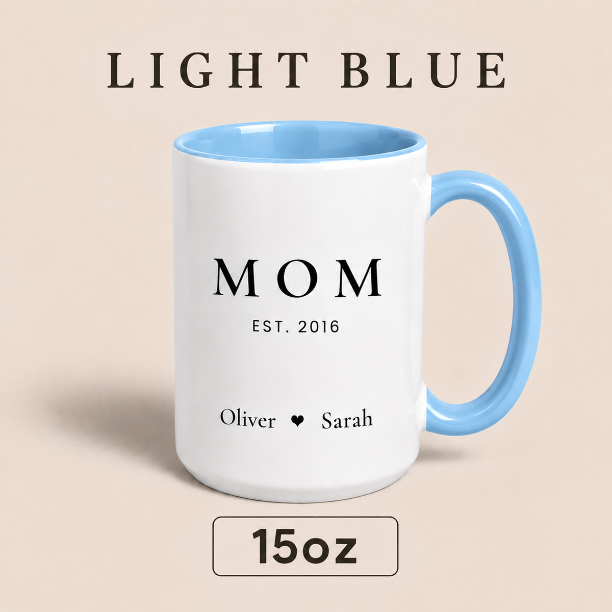 Personalized Mom Since Mug with Kids Names, Custom Est Year Mom Mug, Mother’s Day Gift for Mom