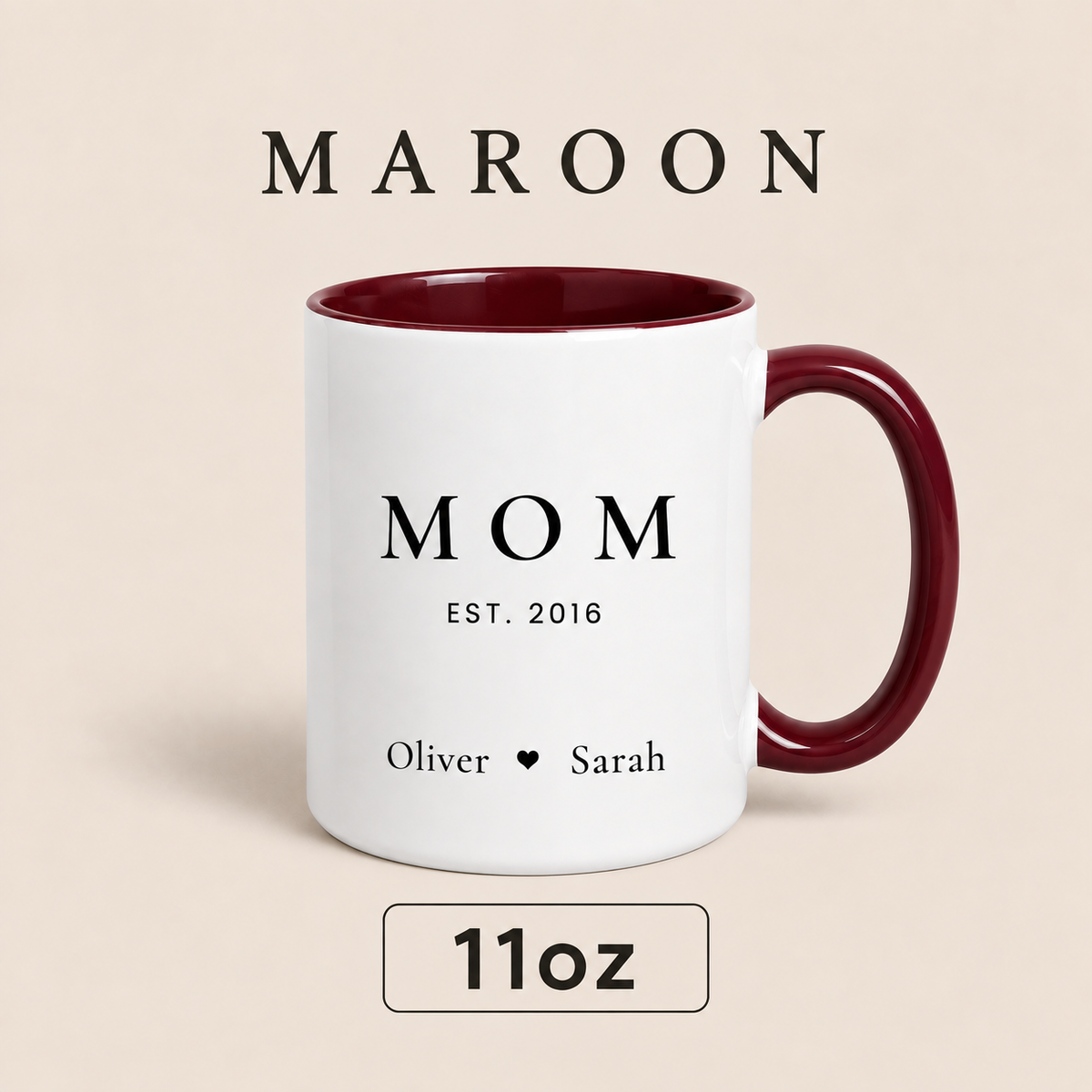 Personalized Mom Since Mug with Kids Names, Custom Est Year Mom Mug, Mother’s Day Gift for Mom