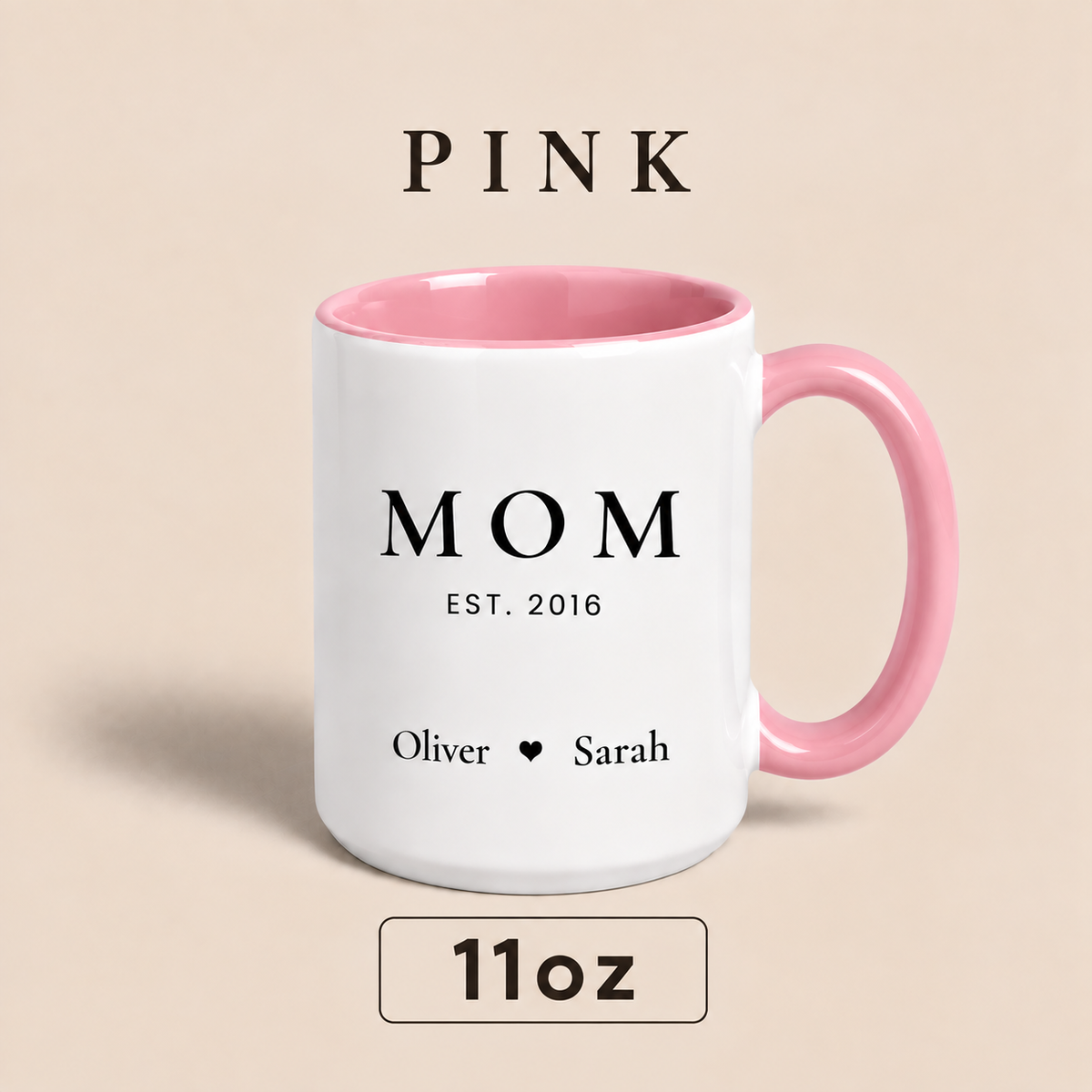 Personalized Mom Since Mug with Kids Names, Custom Est Year Mom Mug, Mother’s Day Gift for Mom