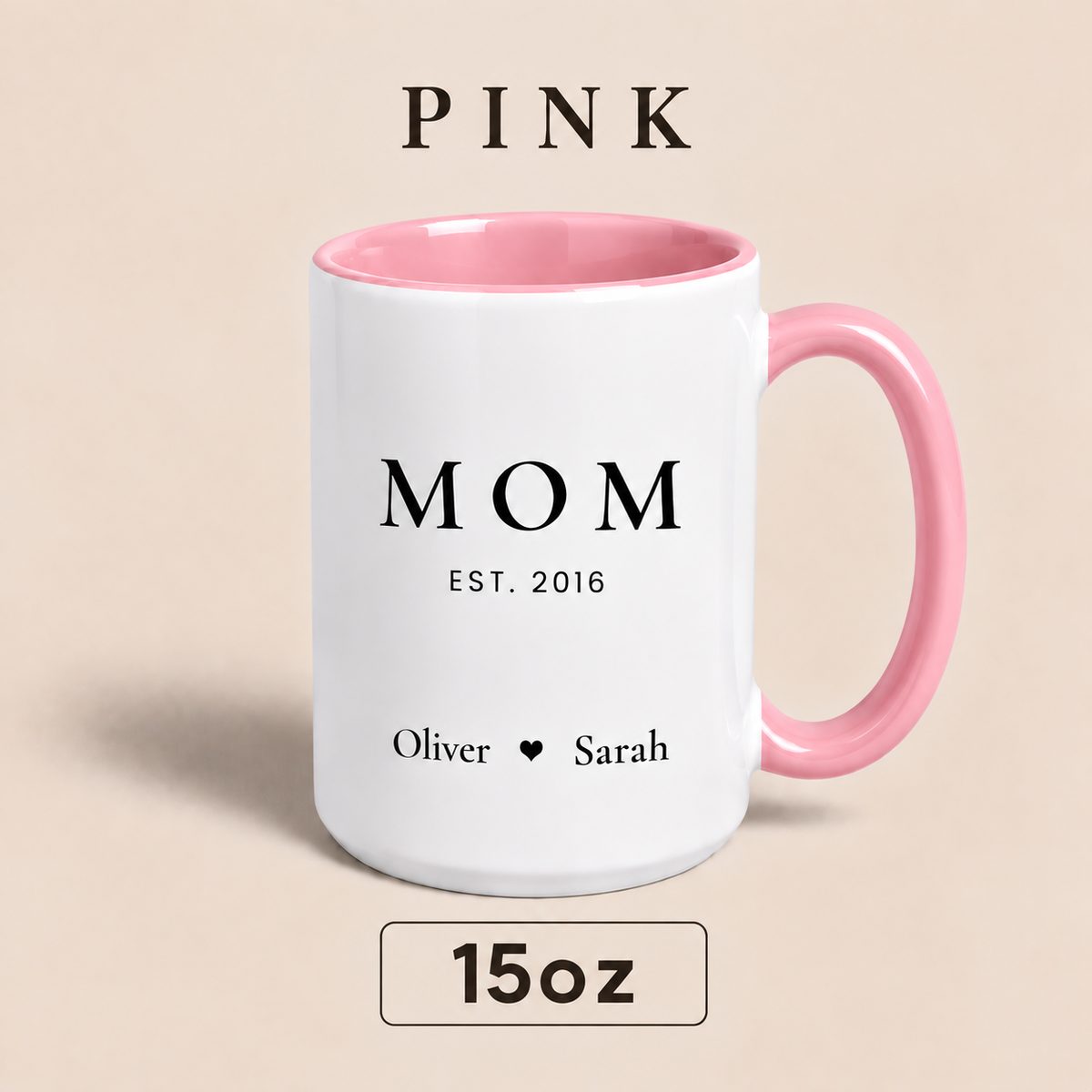 Personalized Mom Since Mug with Kids Names, Custom Est Year Mom Mug, Mother’s Day Gift for Mom