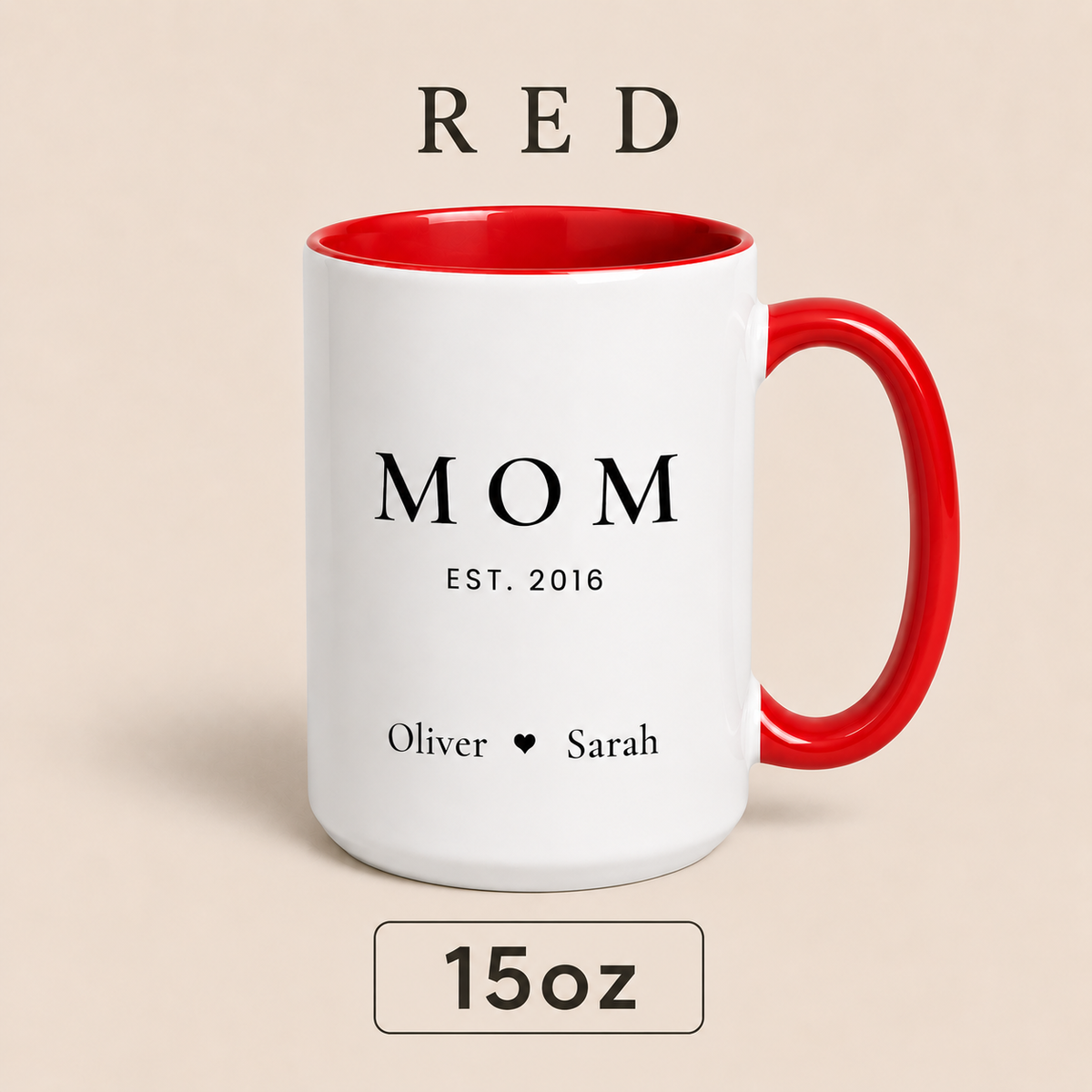 Personalized Mom Since Mug with Kids Names, Custom Est Year Mom Mug, Mother’s Day Gift for Mom