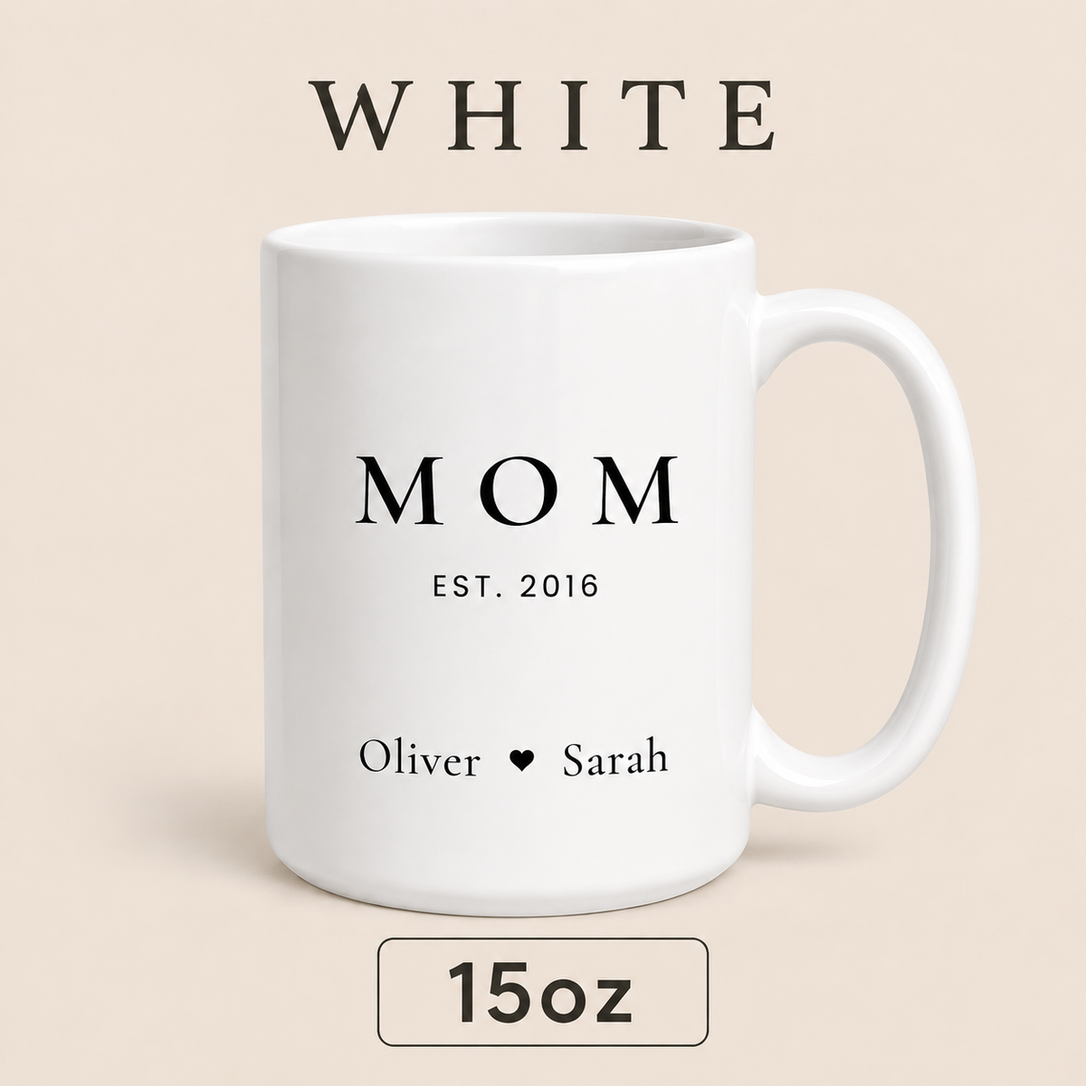 Personalized Mom Since Mug with Kids Names, Custom Est Year Mom Mug, Mother’s Day Gift for Mom