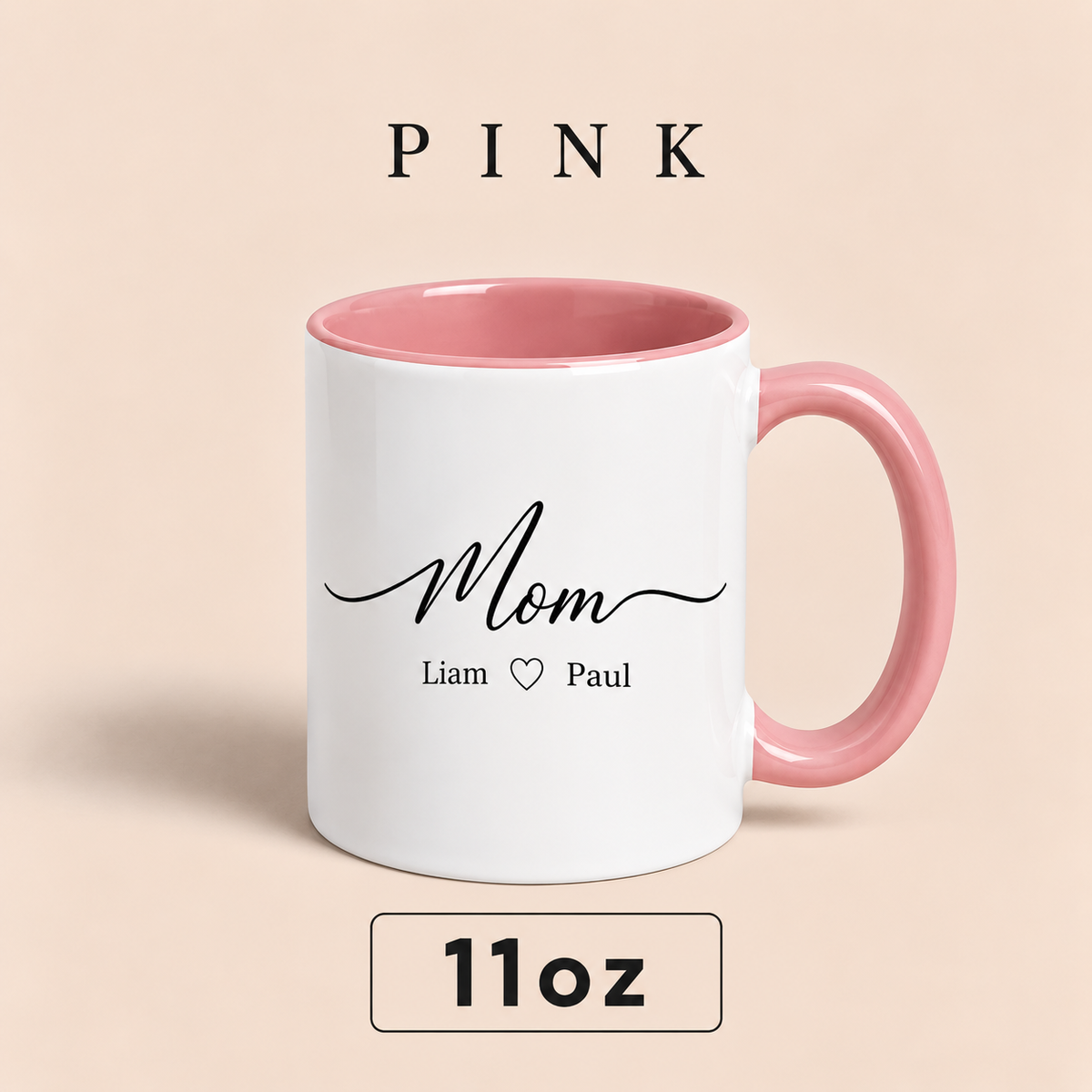 Personalized Mom Mug with Kids Names, Custom Mama Mug, Minimalist Mother’s Day Gift for Mom