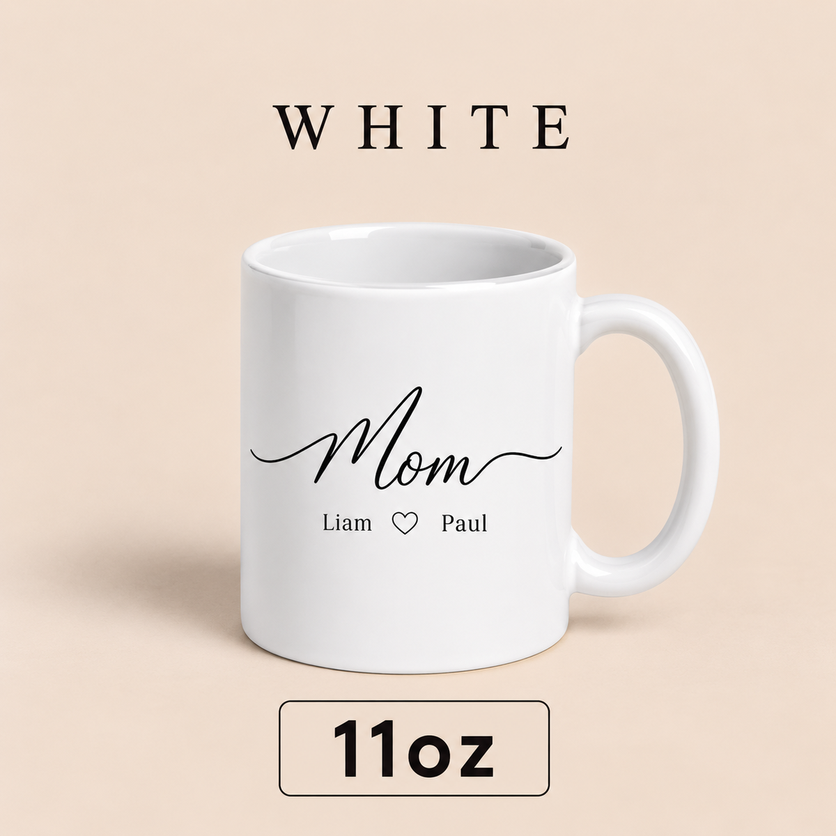 Personalized Mom Mug with Kids Names, Custom Mama Mug, Minimalist Mother’s Day Gift for Mom