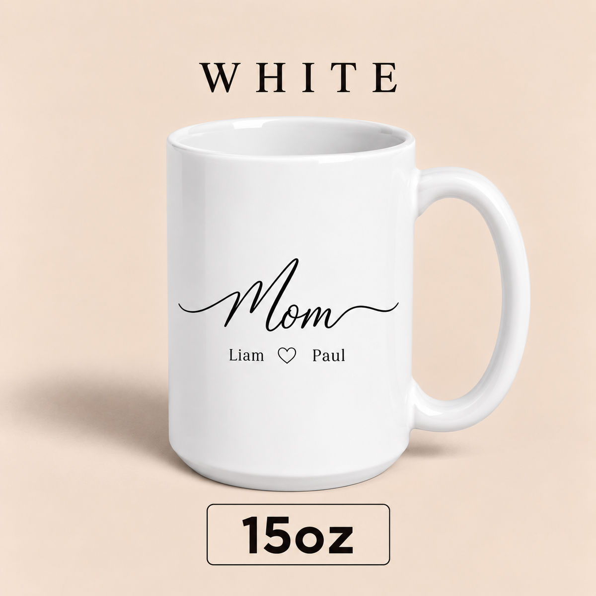 Personalized Mom Mug with Kids Names, Custom Mama Mug, Minimalist Mother’s Day Gift for Mom