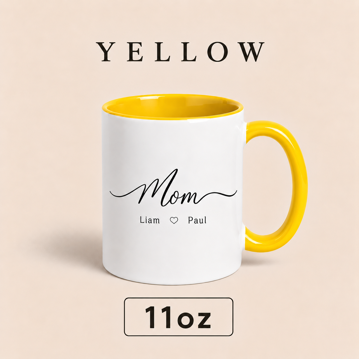 Personalized Mom Mug with Kids Names, Custom Mama Mug, Minimalist Mother’s Day Gift for Mom