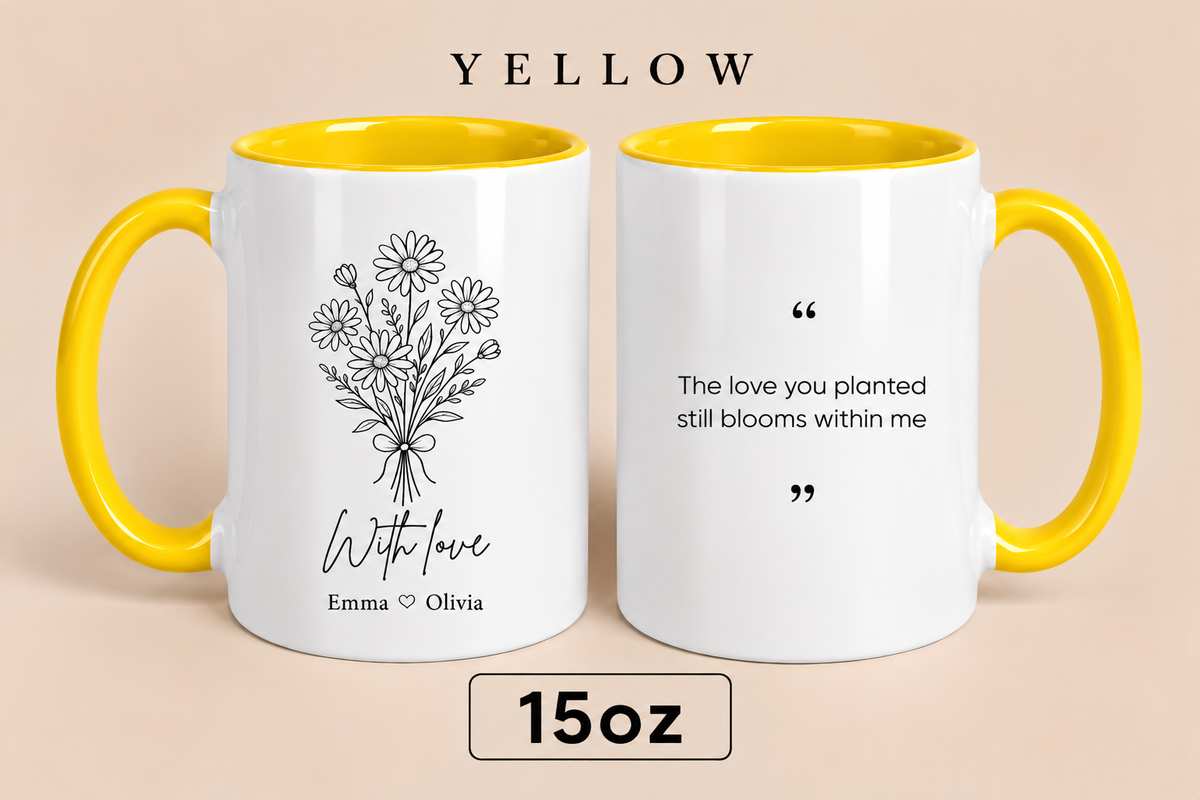 Personalized Mom Mug with Kids’ Names, Floral Mother’s Day Gift, Custom Gift for Mom