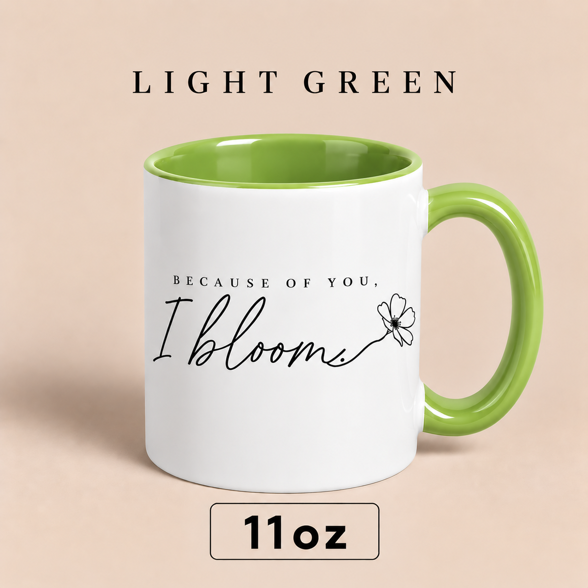Because of You I Bloom Mug, Meaningful Gift for Mom, Floral Mother’s Day Mug