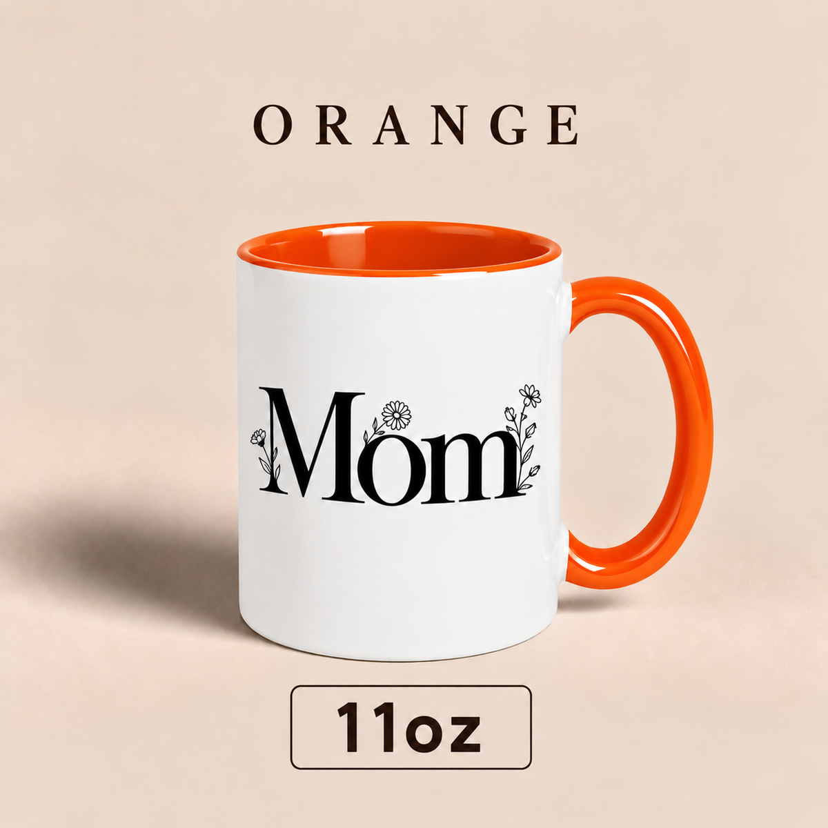 Personalized Mom Mug with Floral Design, Custom Mom Title Mug, Mother’s Day Gift for Mom
