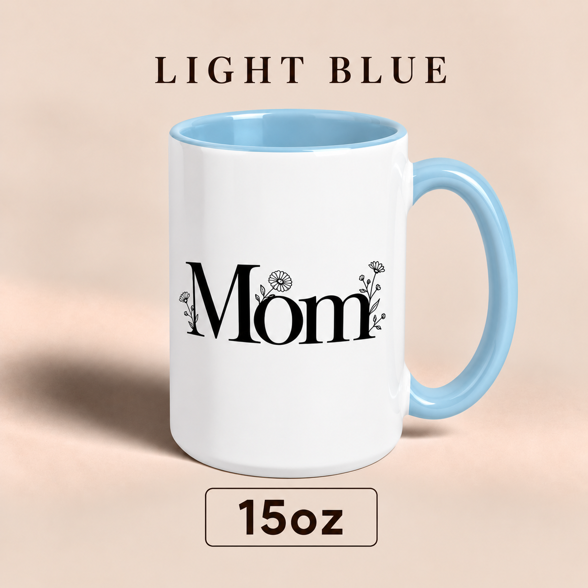 Personalized Mom Mug with Floral Design, Custom Mom Title Mug, Mother’s Day Gift for Mom