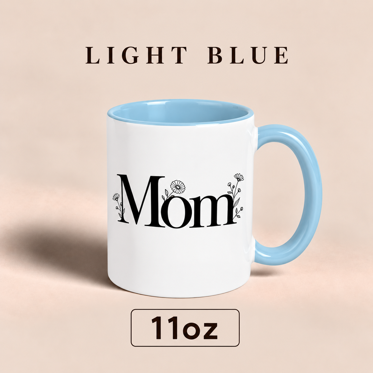 Personalized Mom Mug with Floral Design, Custom Mom Title Mug, Mother’s Day Gift for Mom
