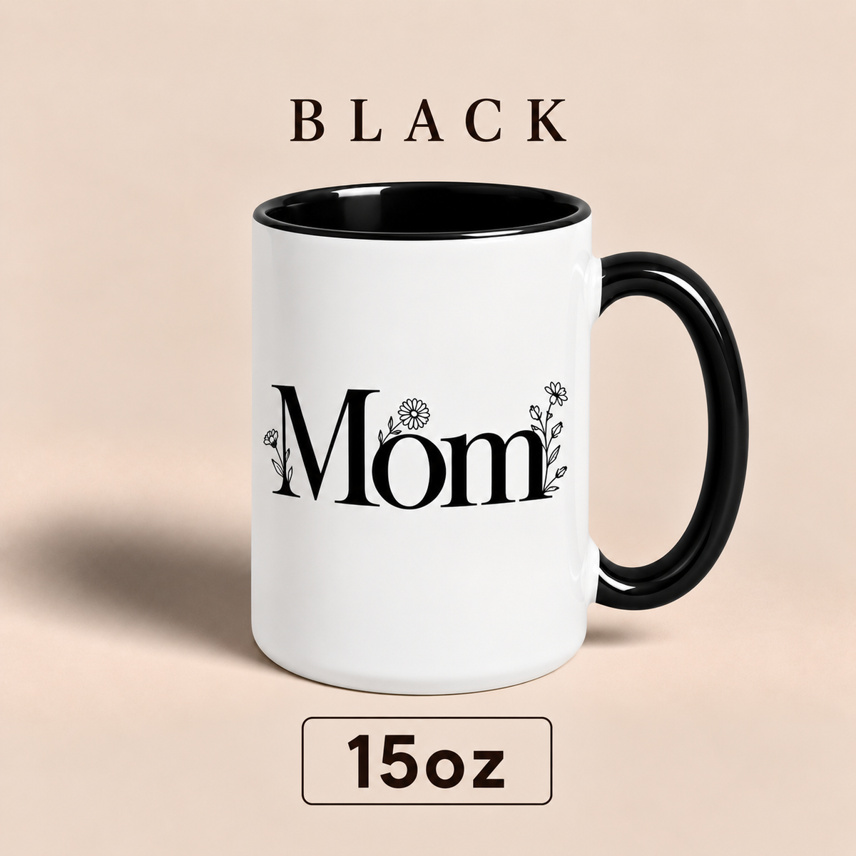 Personalized Mom Mug with Floral Design, Custom Mom Title Mug, Mother’s Day Gift for Mom