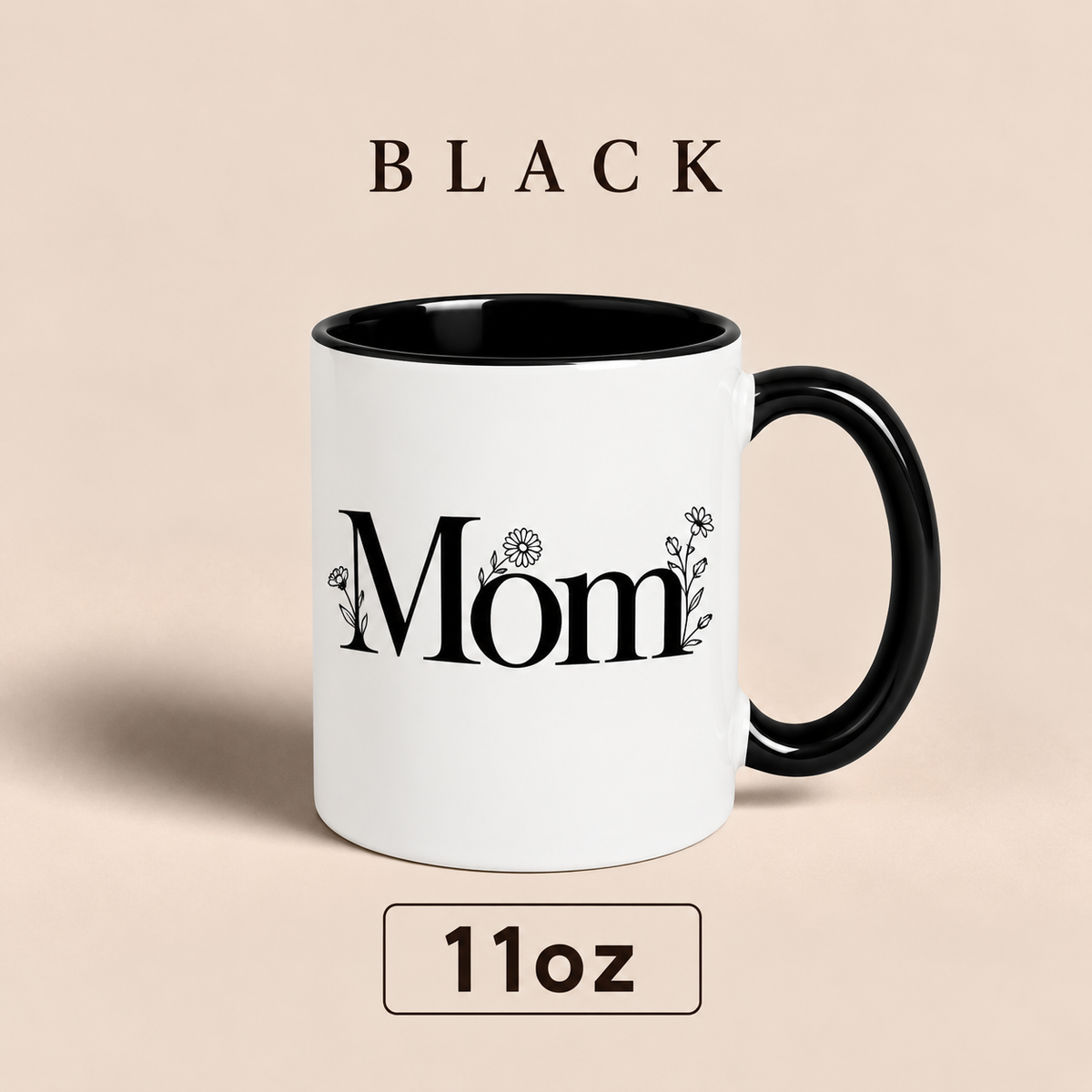 Personalized Mom Mug with Floral Design, Custom Mom Title Mug, Mother’s Day Gift for Mom