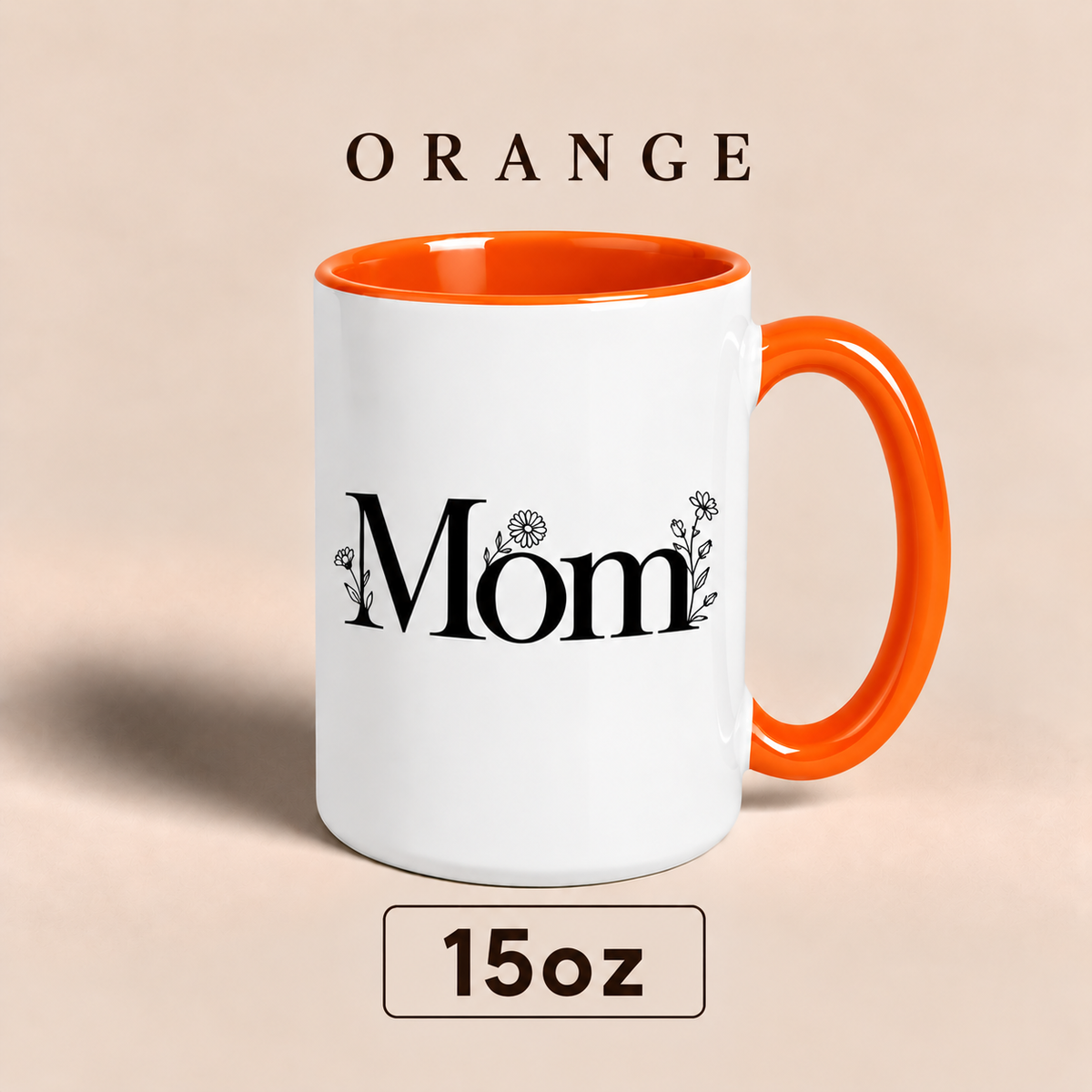 Personalized Mom Mug with Floral Design, Custom Mom Title Mug, Mother’s Day Gift for Mom