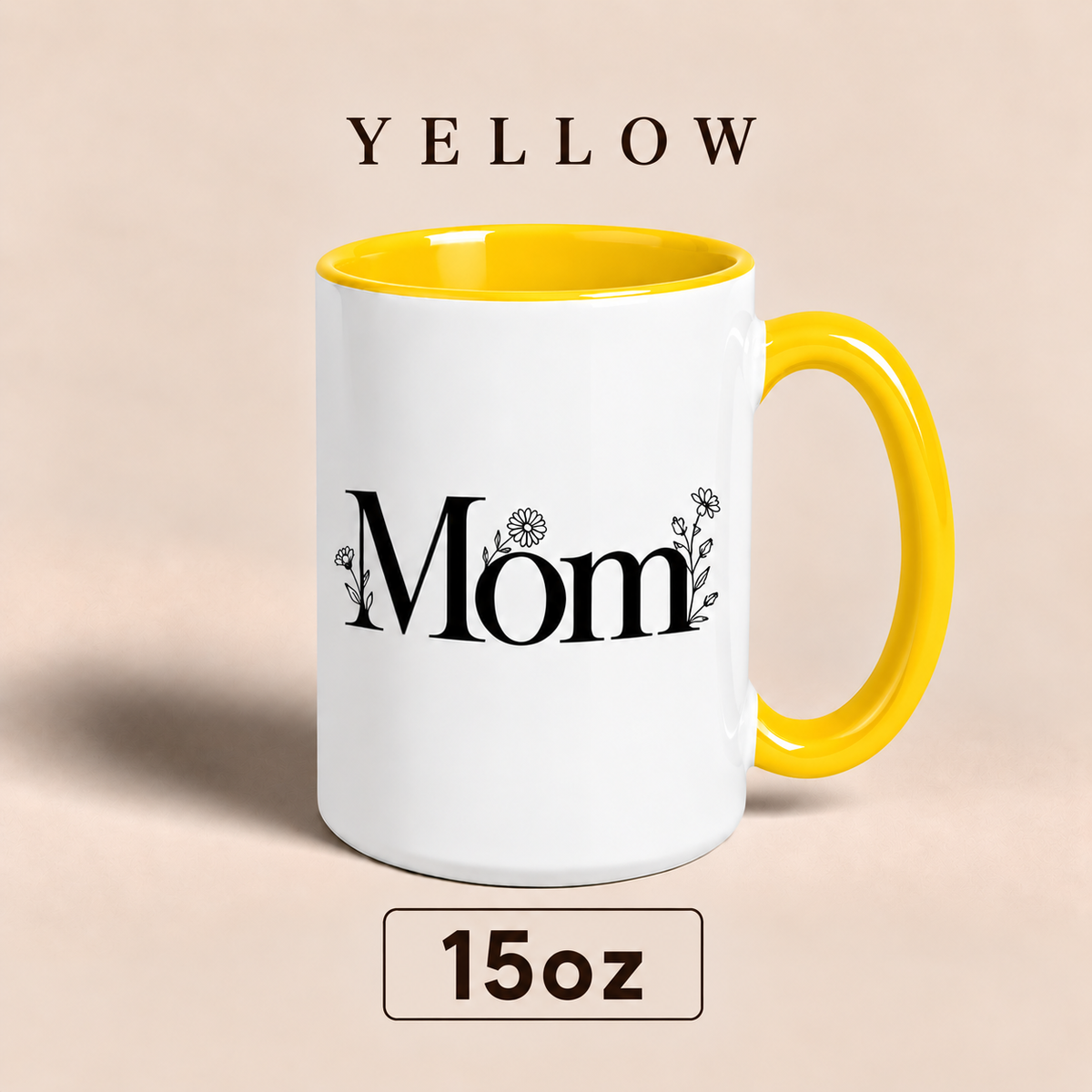 Personalized Mom Mug with Floral Design, Custom Mom Title Mug, Mother’s Day Gift for Mom