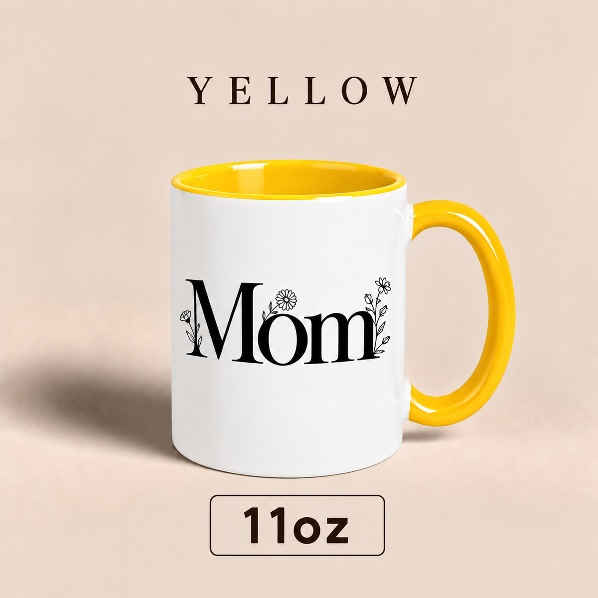 Personalized Mom Mug with Floral Design, Custom Mom Title Mug, Mother’s Day Gift for Mom