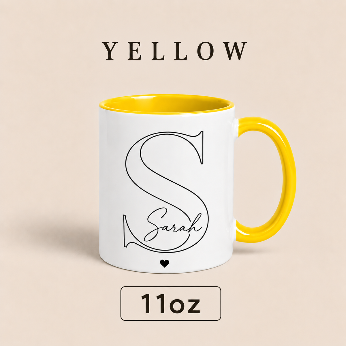 Personalized Initial Mug with Name, Custom Monogram Mug, Personalized Gift for Her